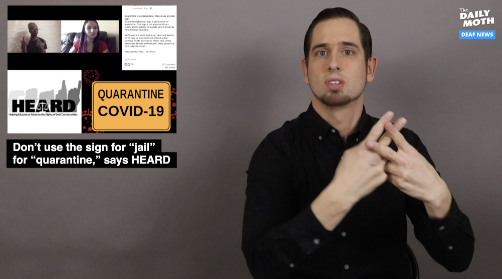 Don’t use the sign for “jail” for “quarantine,” says HEARD