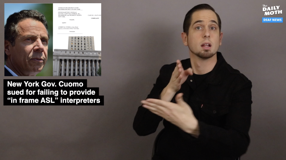New York Gov. Cuomo sued for failing to provide “in frame ASL” interpreters