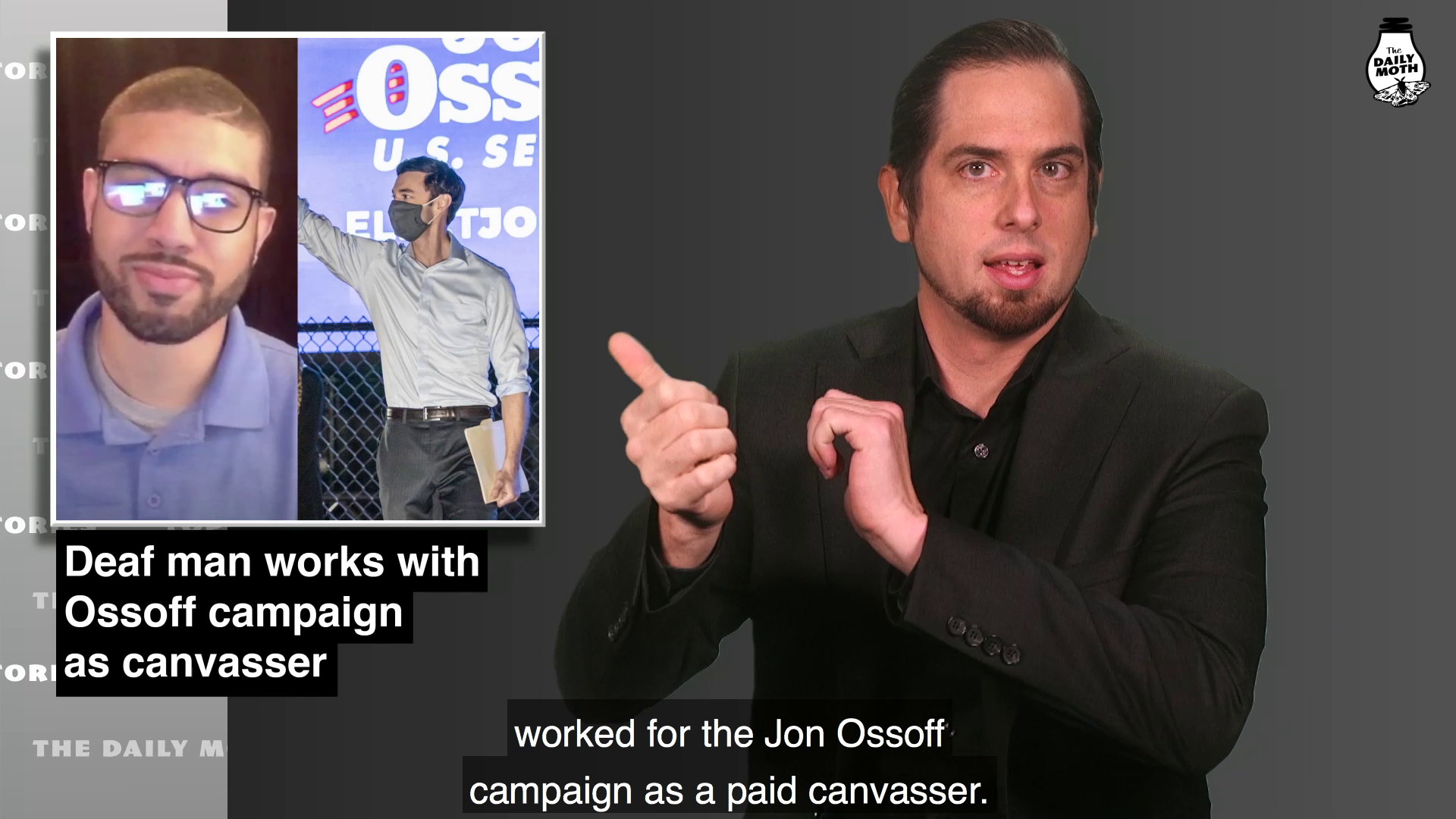 Deaf man works with Ossoff campaign as canvasser