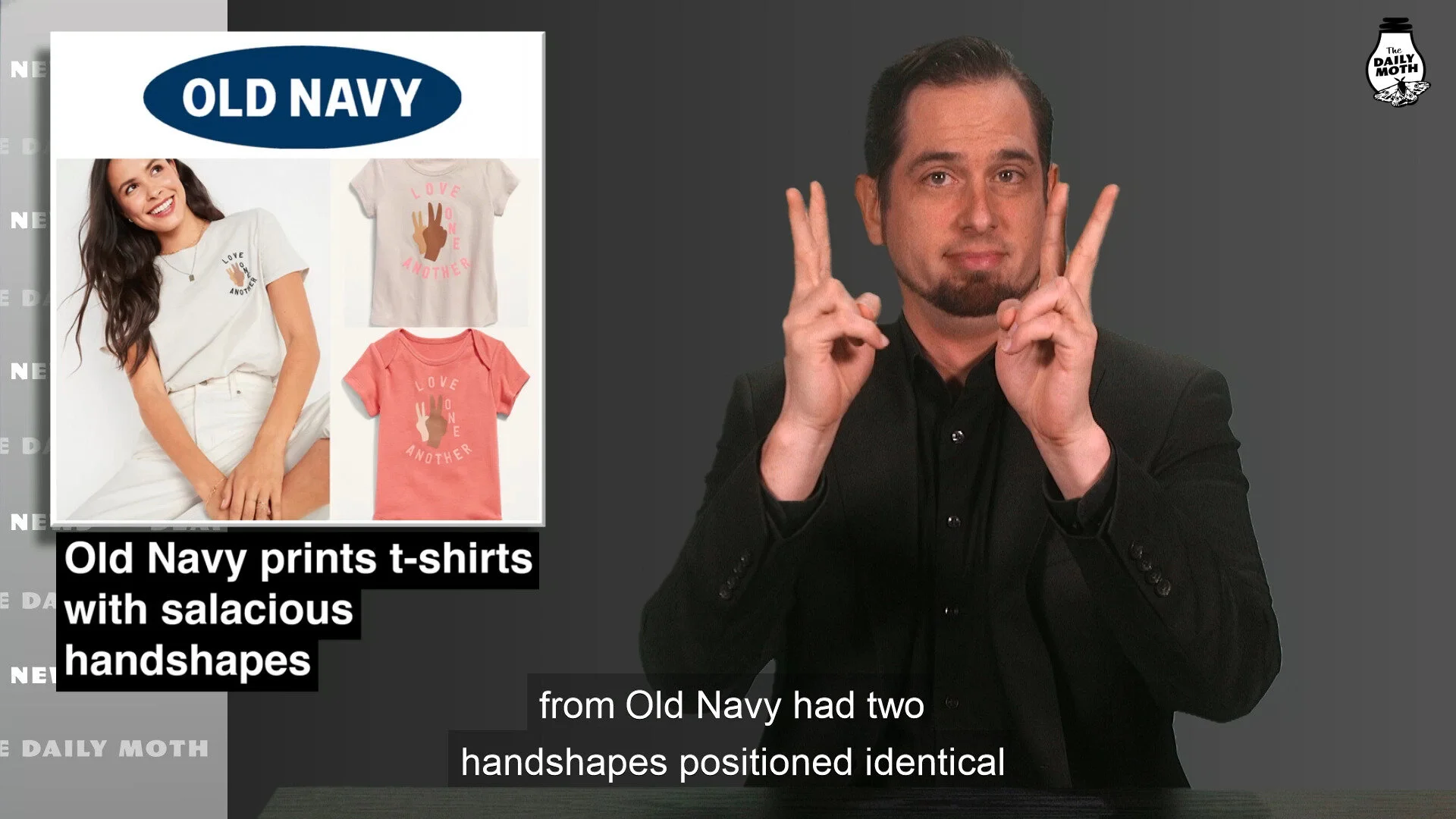 Old Navy prints t-shirts with salacious handshapes