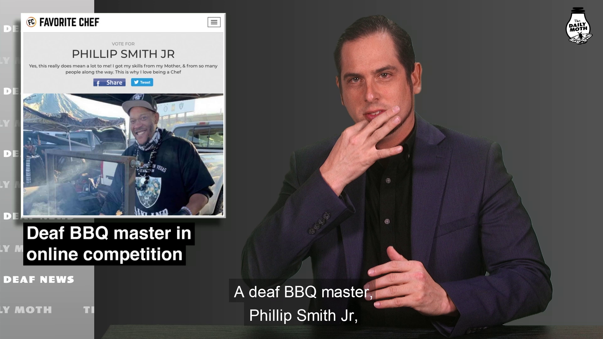 Deaf BBQ master in online competition