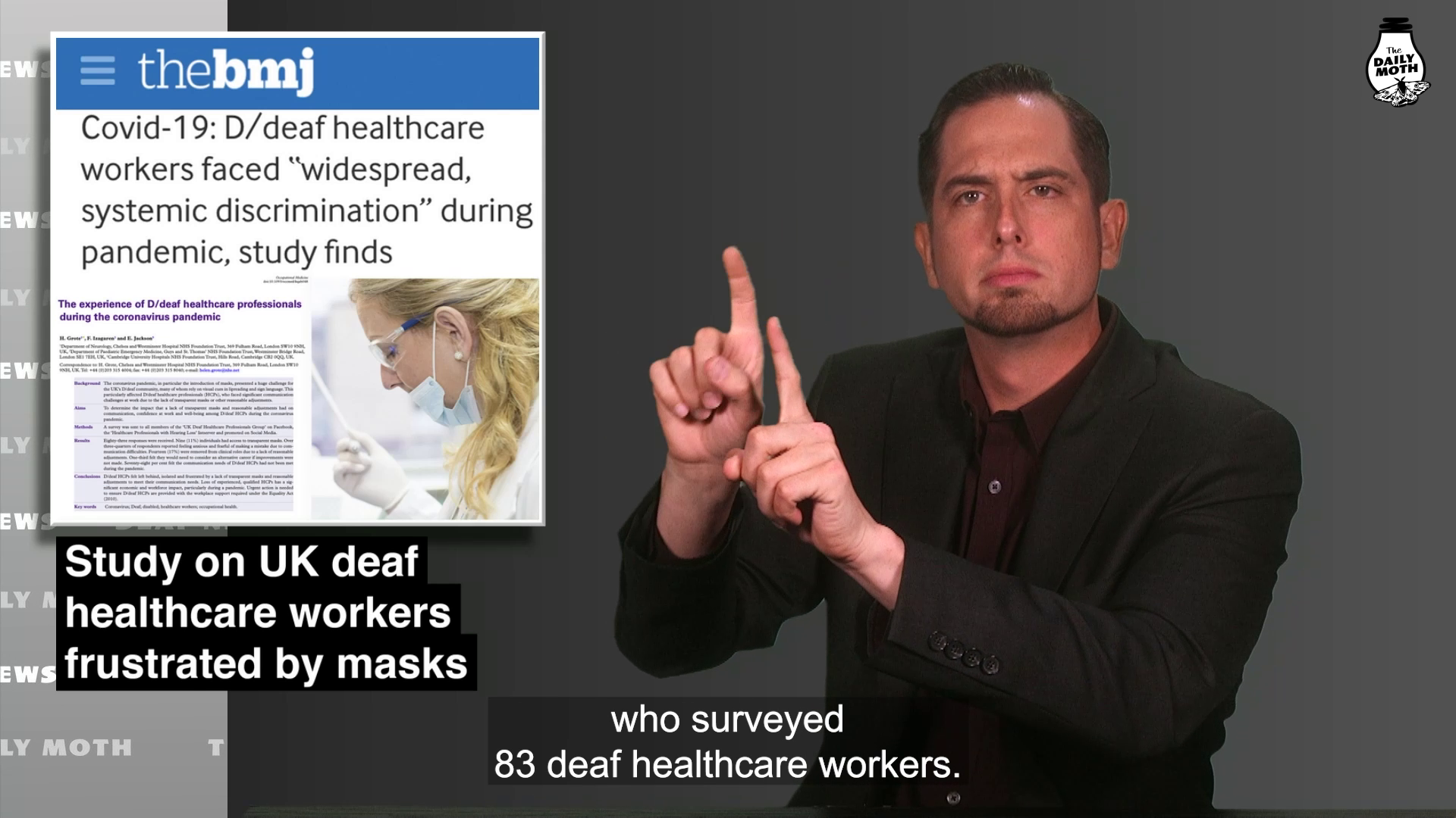 Study on UK deaf healthcare workers frustrated by masks
