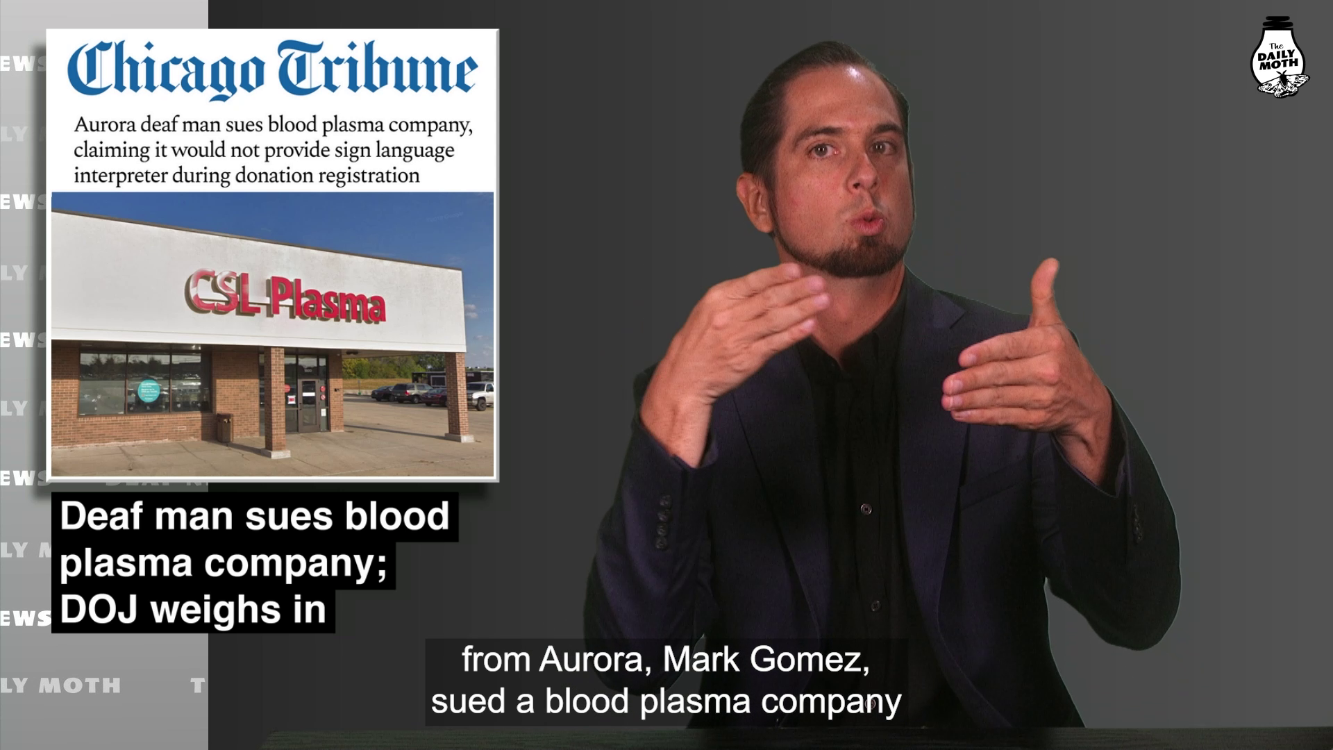 Deaf man sues blood plasma company; DOJ weighs in
