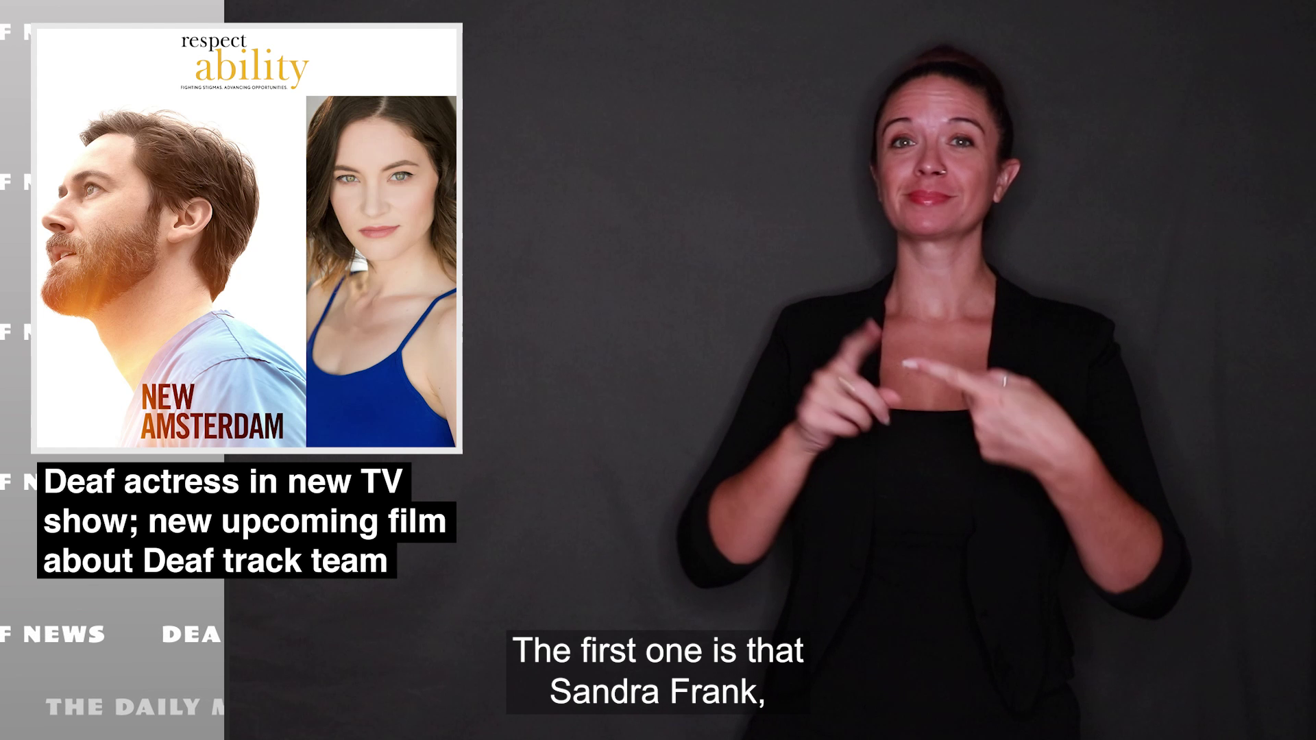 Deaf actress in new TV show; new upcoming film about Deaf track team