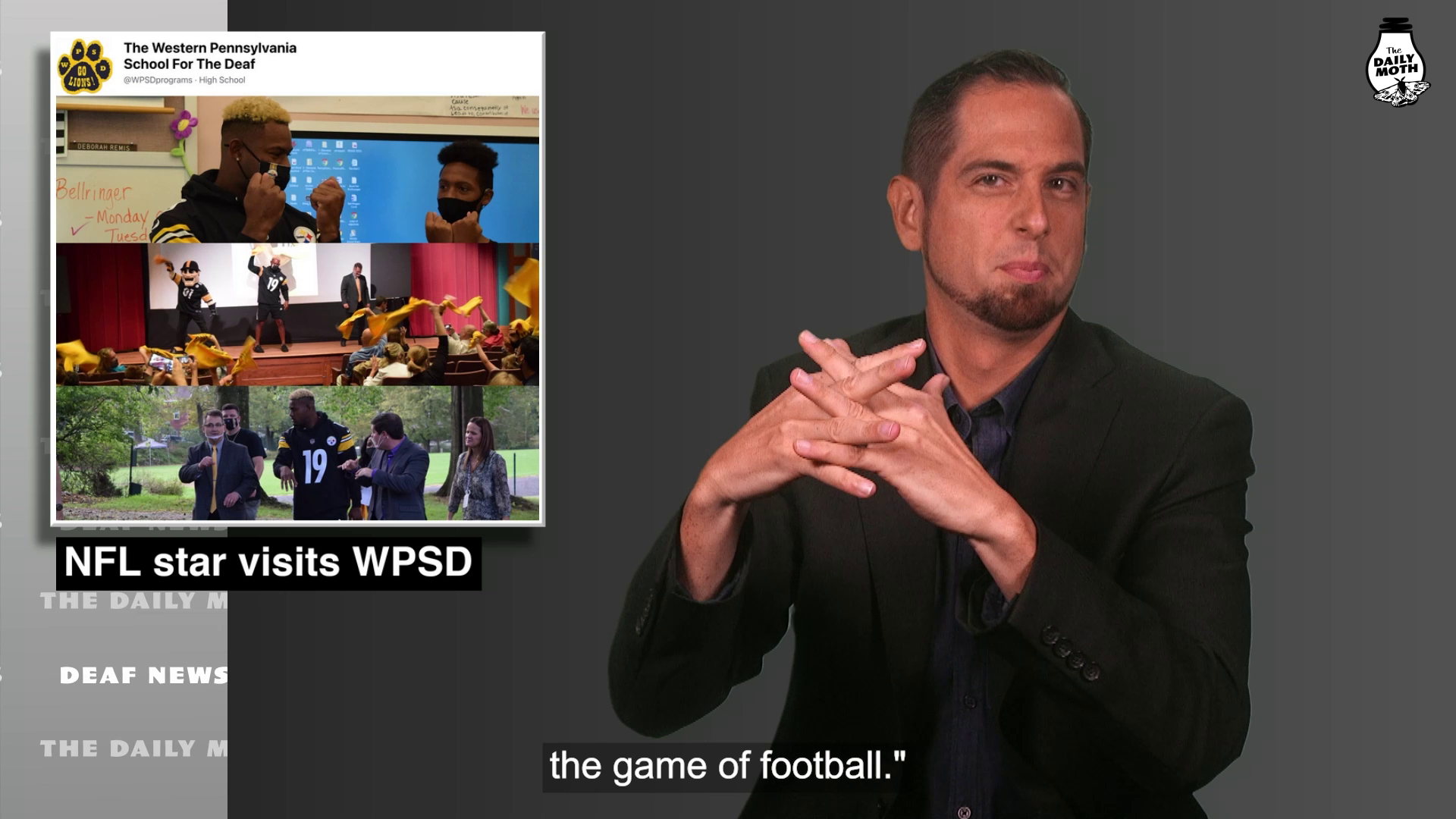 Deaf News Briefs: NFL star visits WPSD; Elderly veteran ASL learner receives outpouring of support