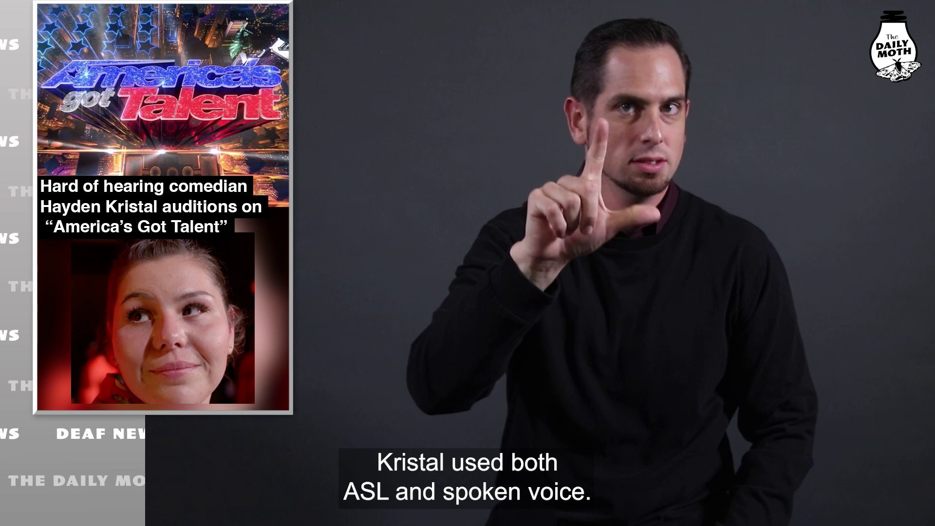 Hard of hearing comedian Hayden Kristal auditions on “America’s Got Talent”