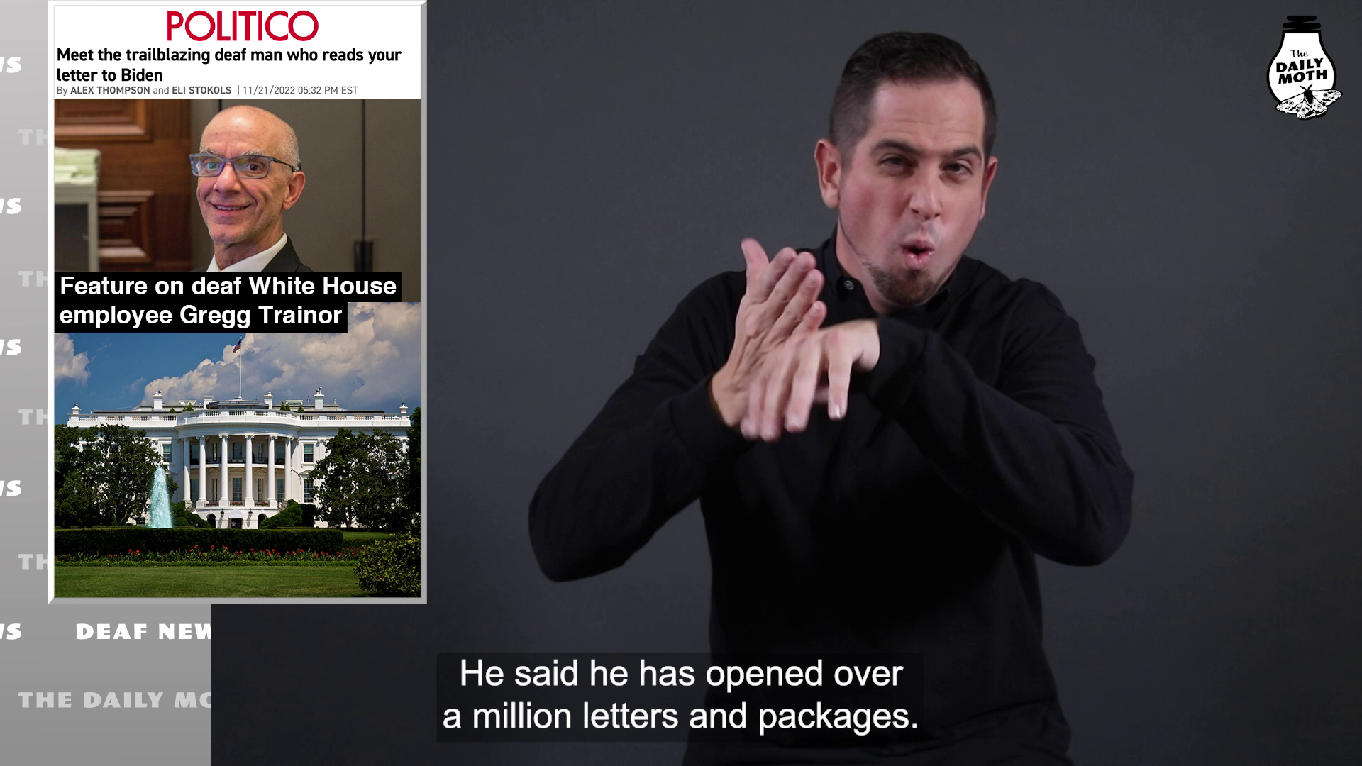 Feature on deaf White House employee Gregg Trainor