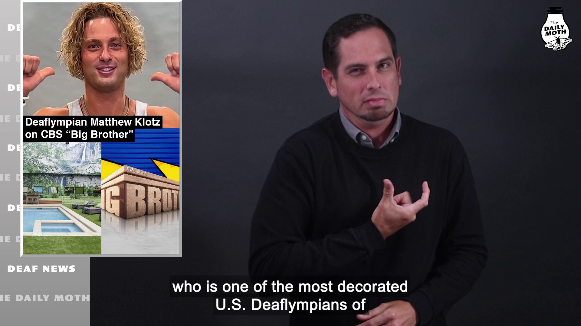 Deaflympian Matthew Klotz on CBS “Big Brother”; Maryland School for the Deaf receives $750k grant for Hessian Barracks