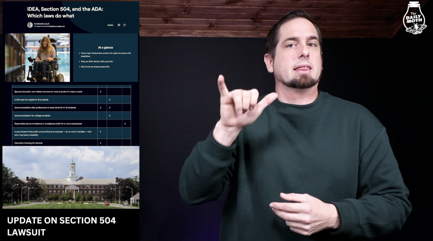 Update on Section 504 lawsuit &amp; Deaf education perspectives 