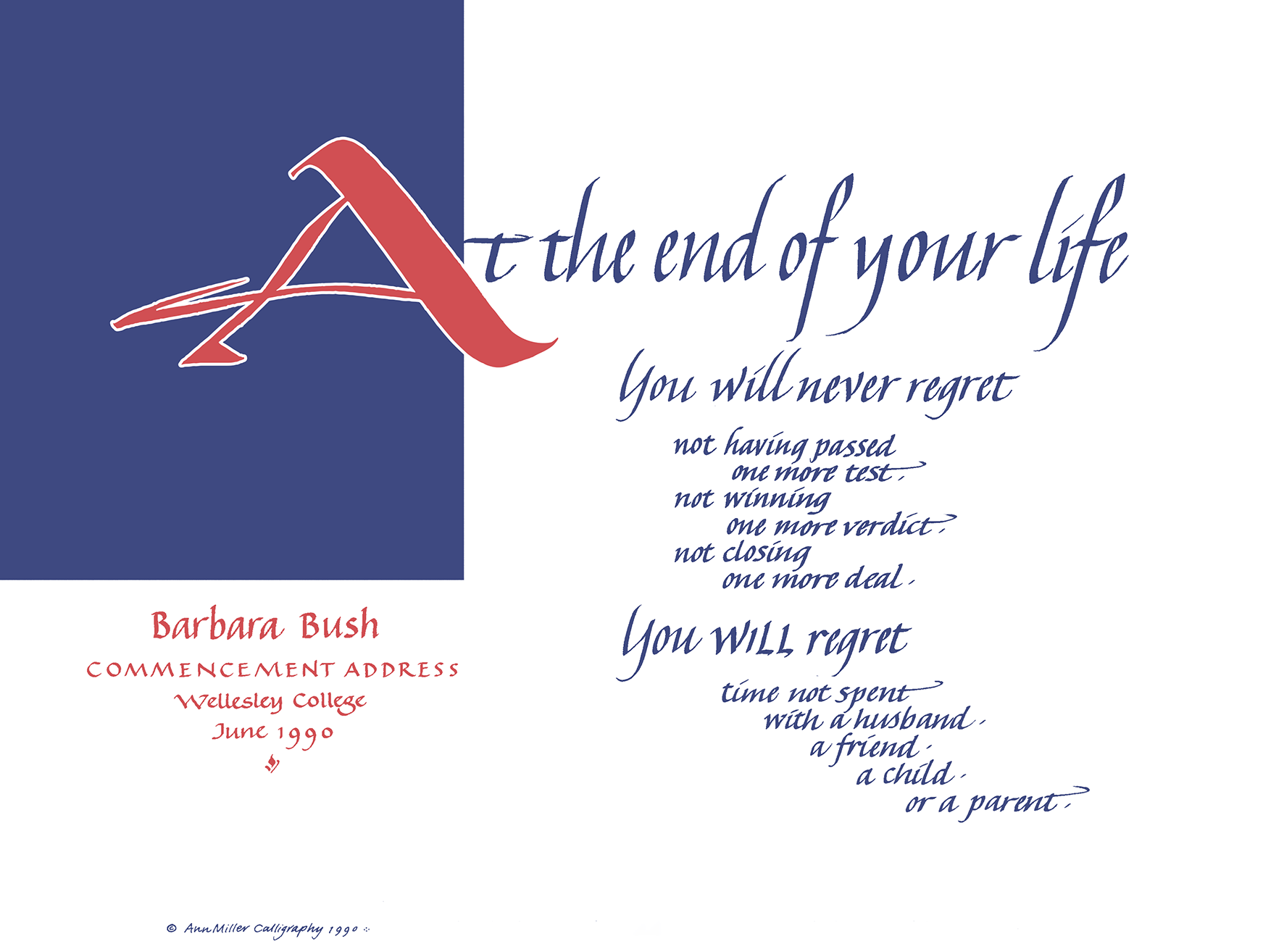 No Regrets - Barbara Bush Speech