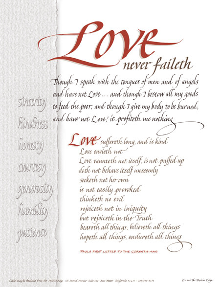 Tuesday: Love Never Fails