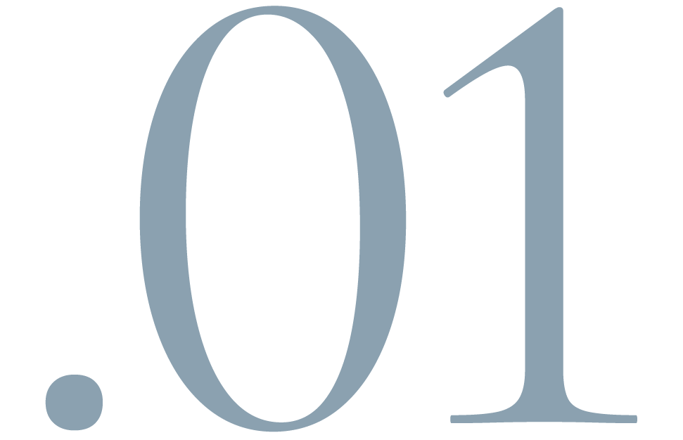 Large gray text displaying ".01" on a black background.