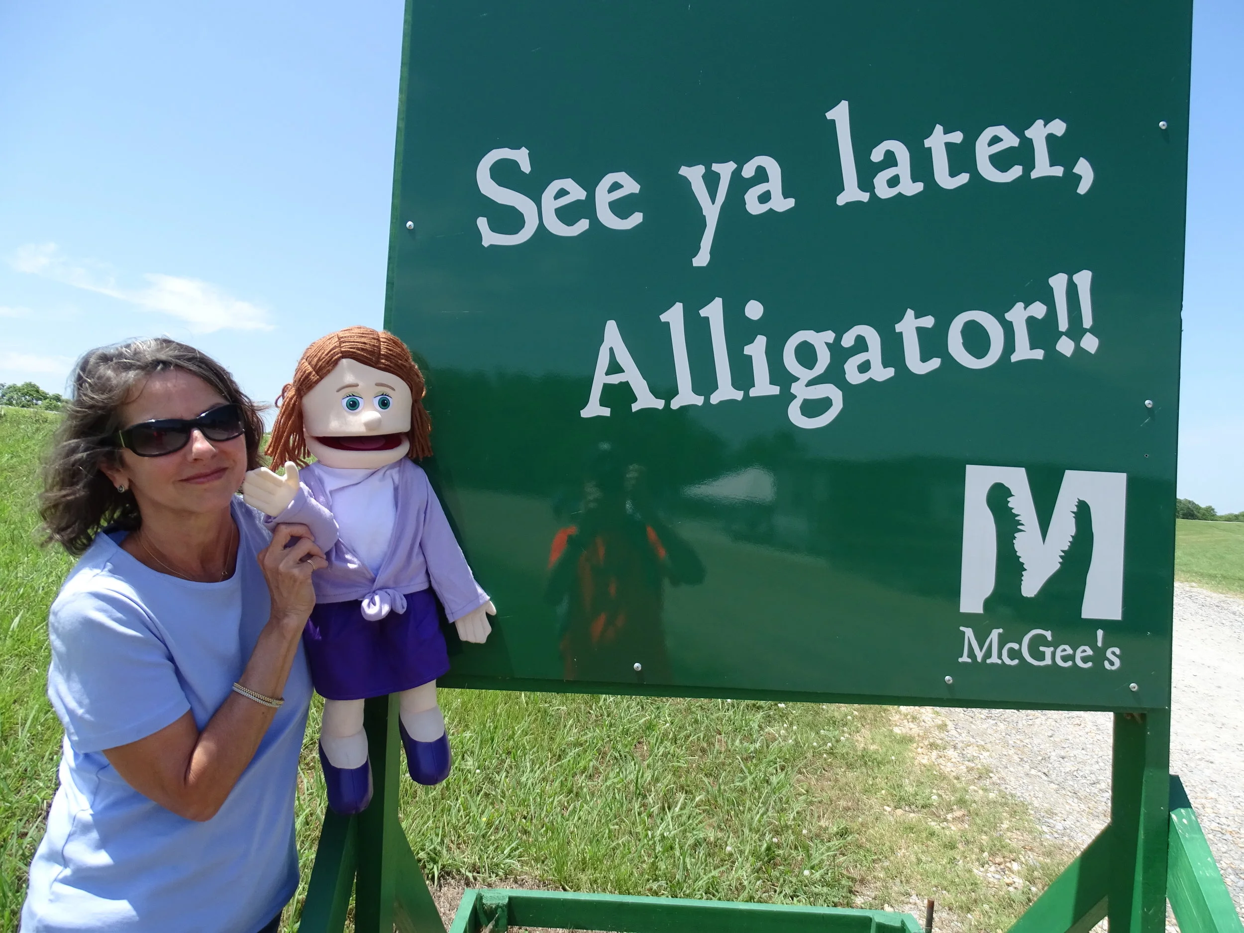  Linda and Arla say “goodbye” to McGee’s Swamp Tours and Adventures. 