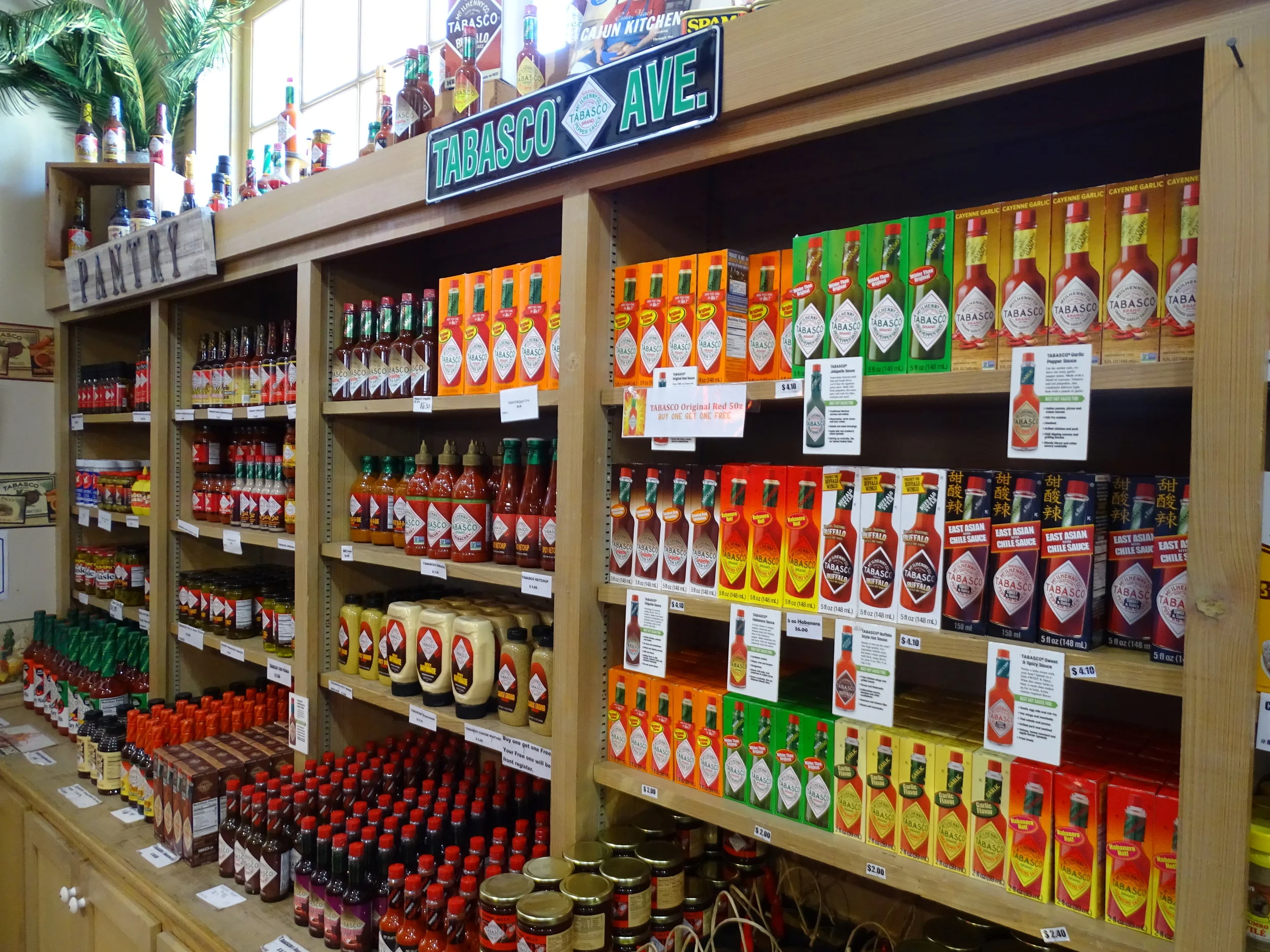  No surprise, the Tabasco Country Store offers a wide variety of Tabasco brand pepper sauces to enhance continue the Tabasco experience at home. 