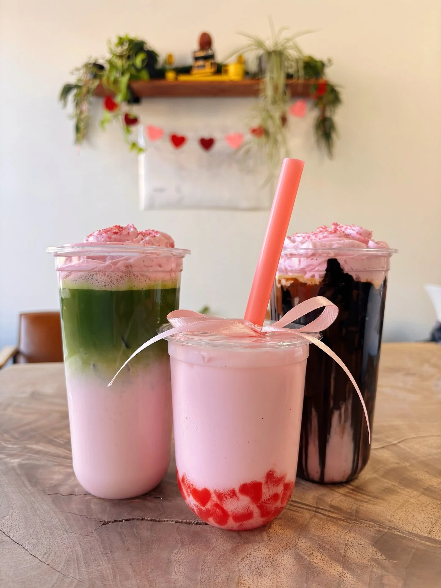 we were gonna launch these starting February 1, but I think we could use a lil love right now - and it&rsquo;s close enough to February, right?? cute pink drinks available at Iris now 💕