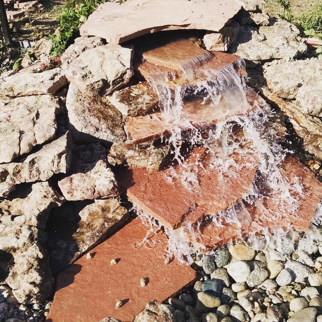 Pond-less water feature install.