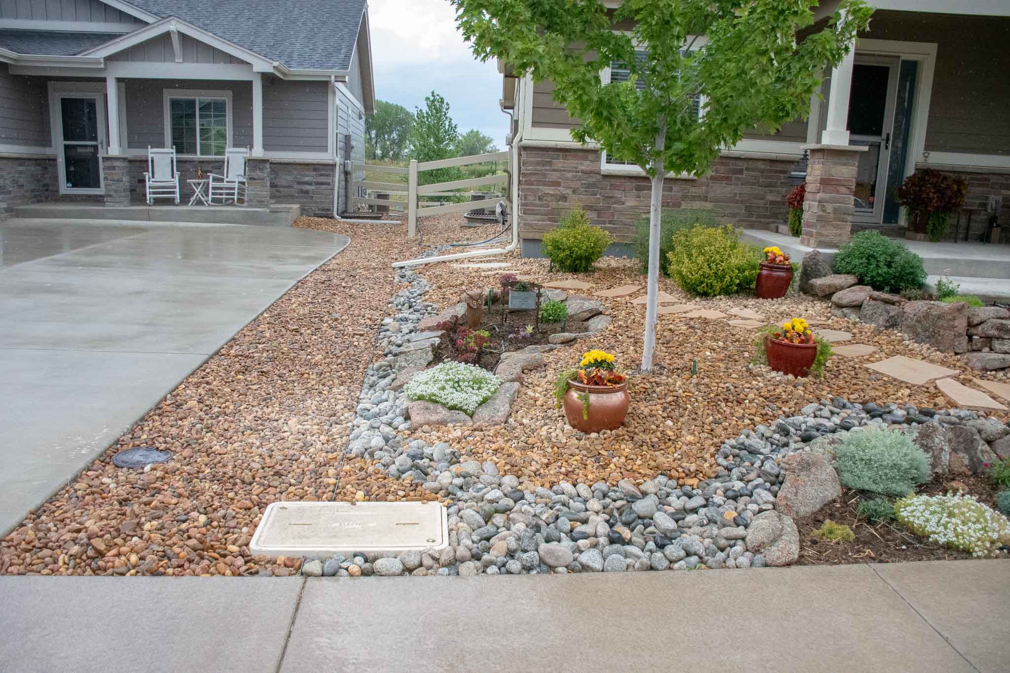 Front yard xeriscape that Tri City designed and completed in Loveland, CO 2019