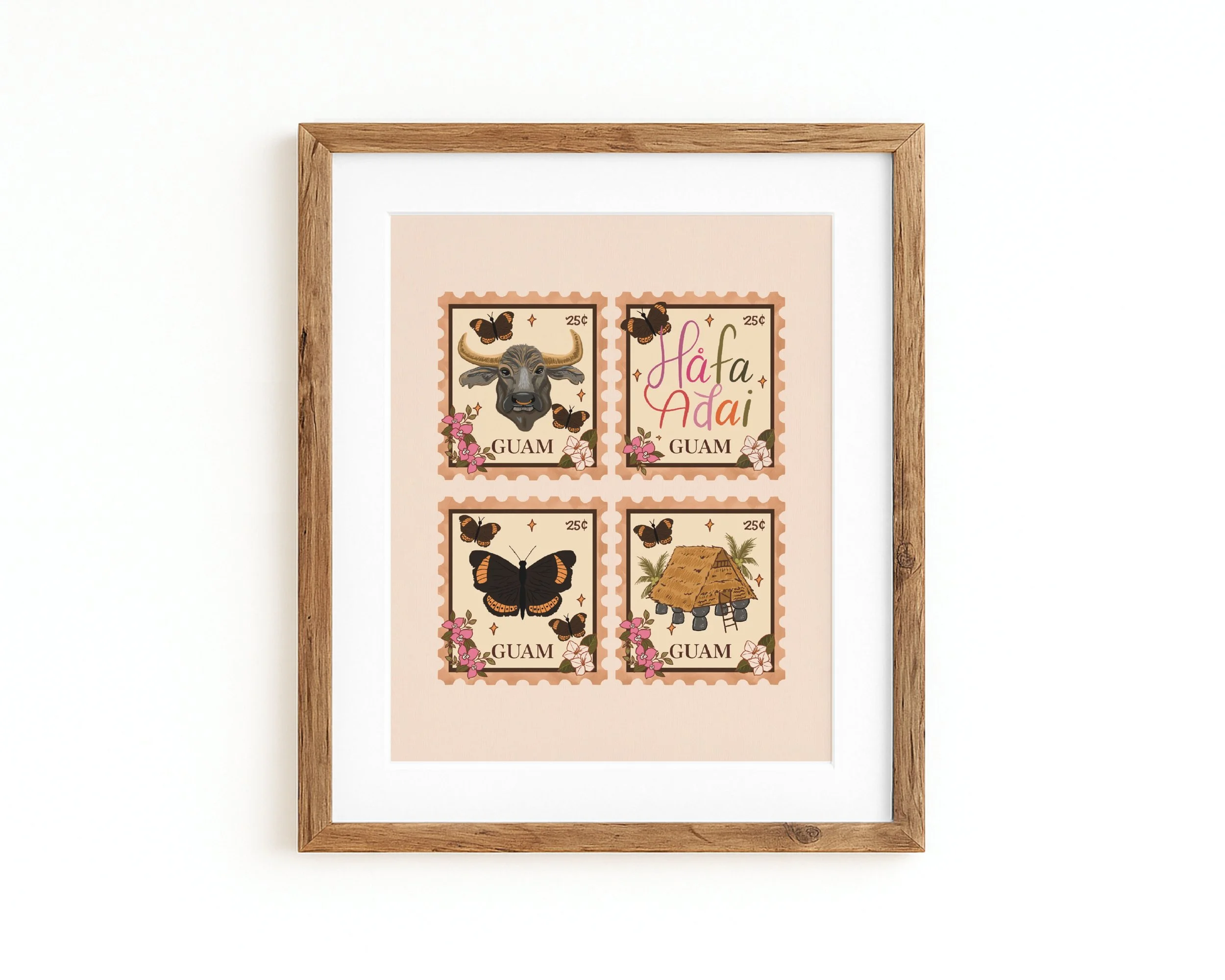 CHamoru Stamp Design Art Print | 8x10