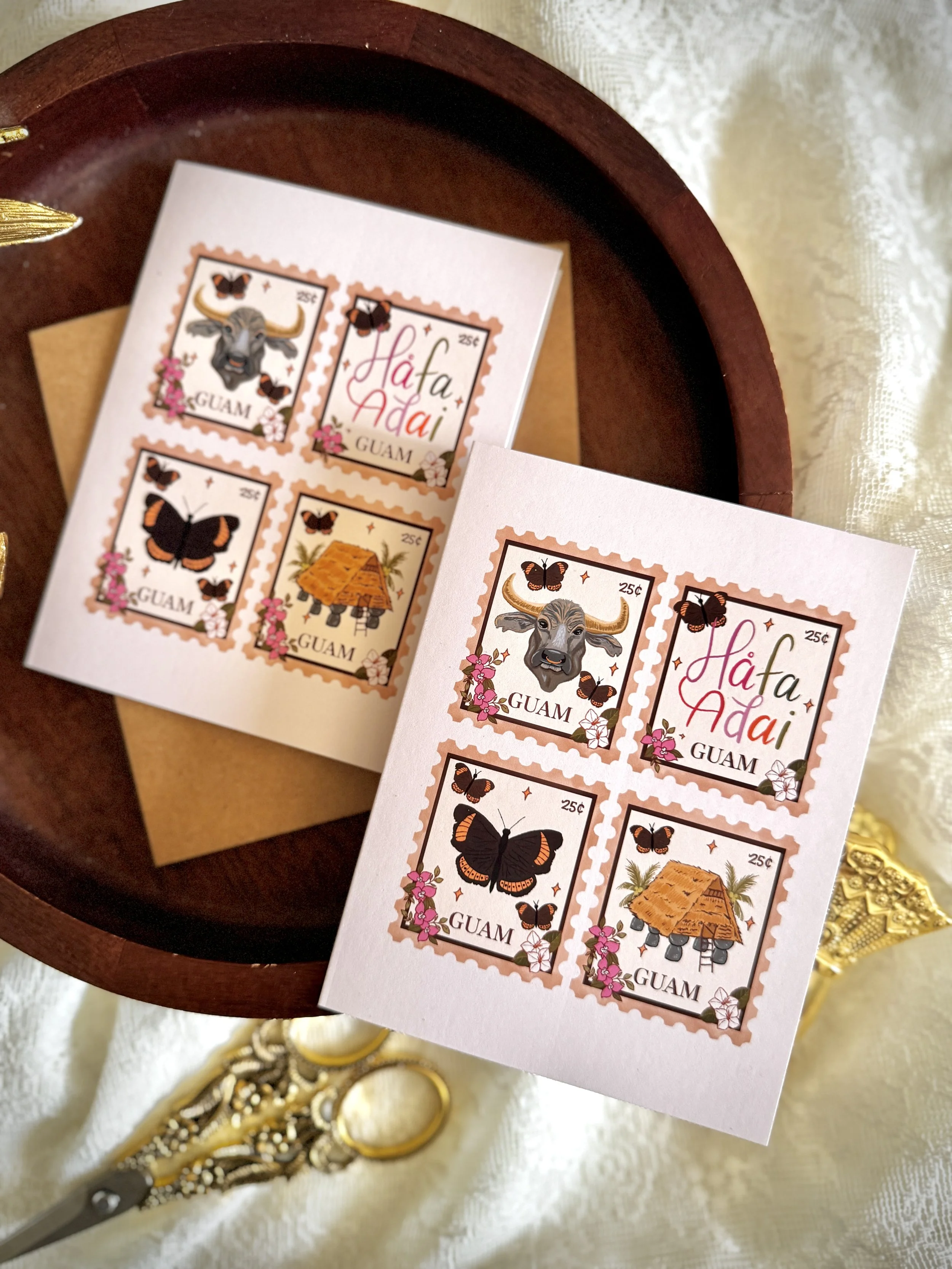 CHamoru Stamps Greeting Card