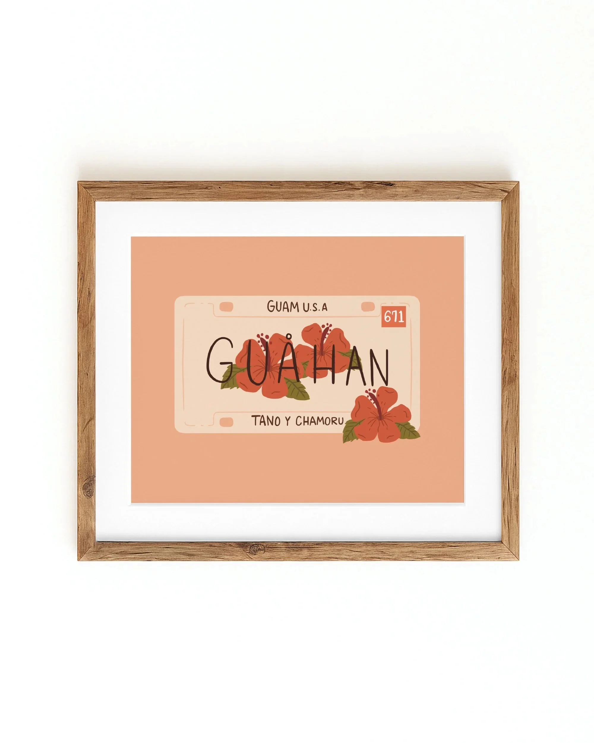 Guahan License Plate Design Art Print | 8x10