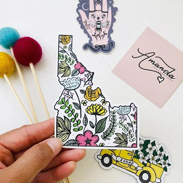 Hey! Just popping on here to let you know our Idaho stickers are now available on Etsy! 🥰🌈 #amandaholdendesigns #idahome #treasurevalleyidaho #idahostickers