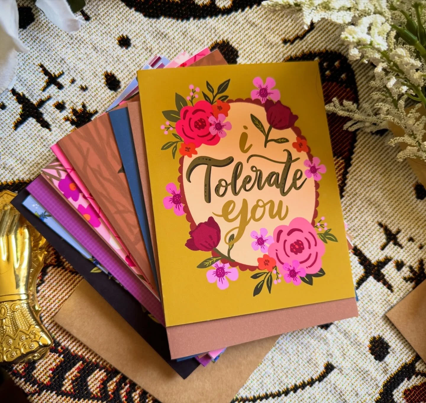 🌸Swipe to see before&hellip;🌸

I&rsquo;m telling you guys&hellip;I have a stack of new card designs I&rsquo;m so ready to share, but I must be patient. 🫠 

What prompted me to make more card designs?
 
-wholesale shops keep buying the same designs