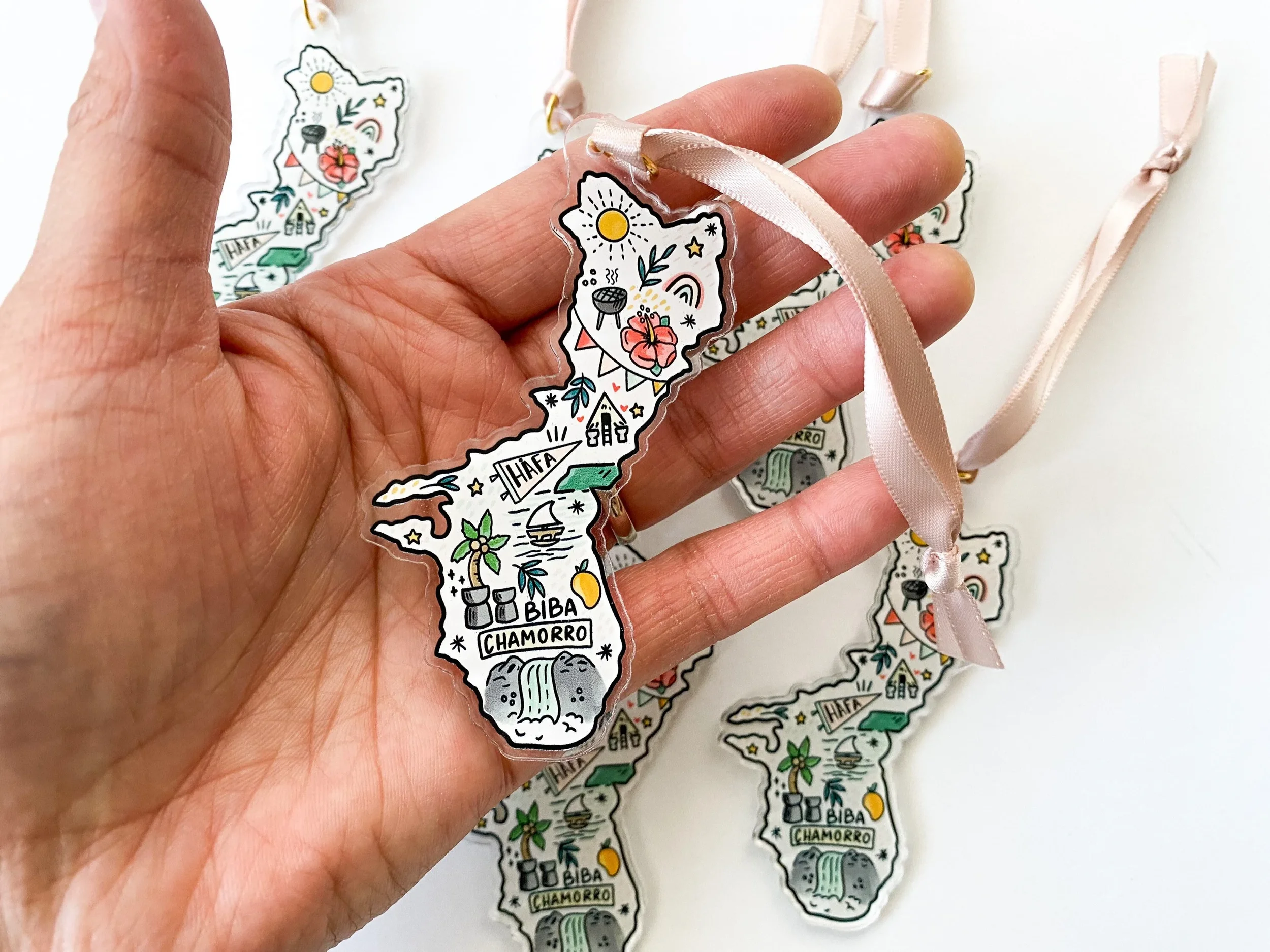 Guam Map Acrylic Ornament 3 inch