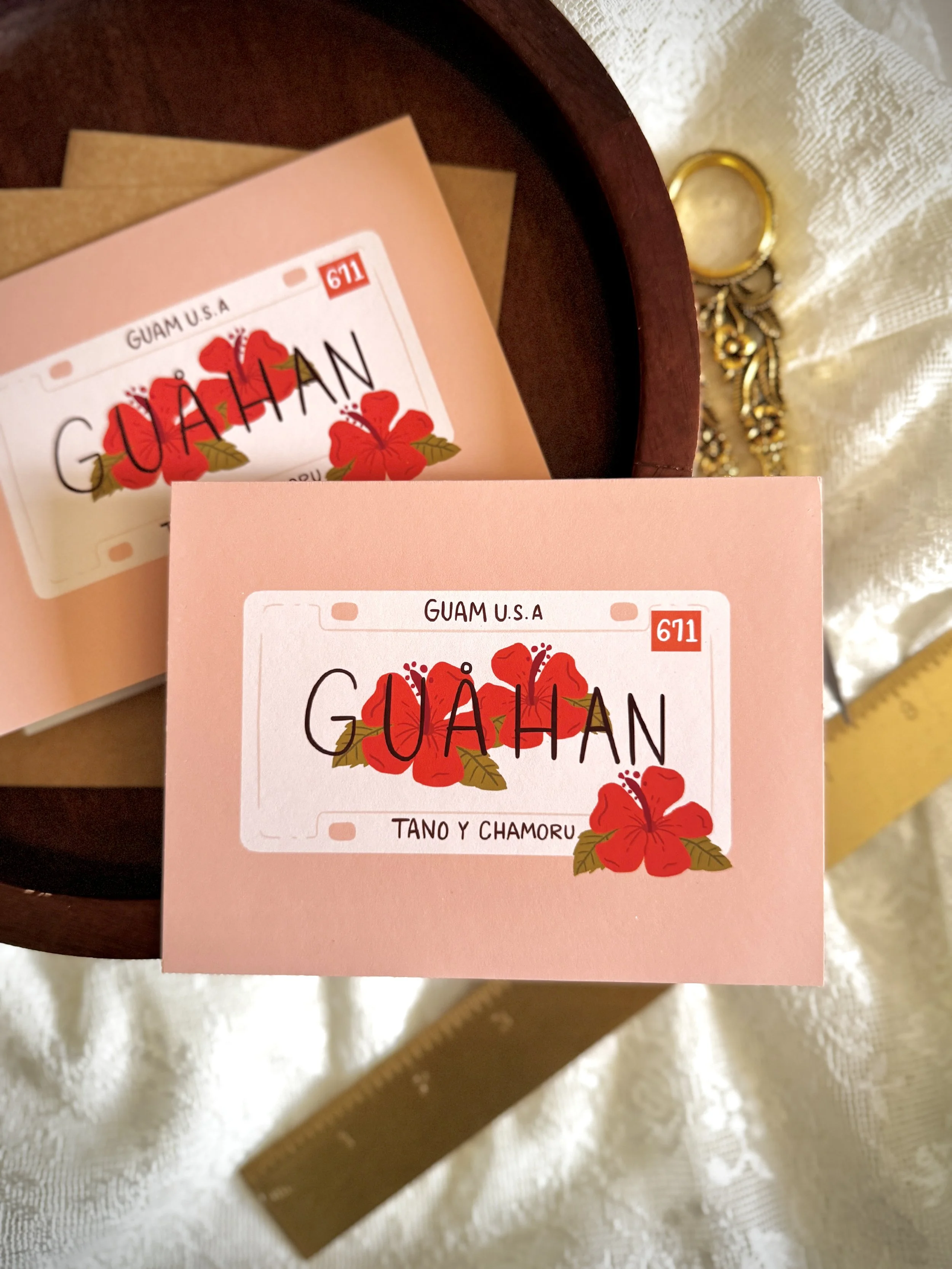 Guahan License Plate Greeting Card