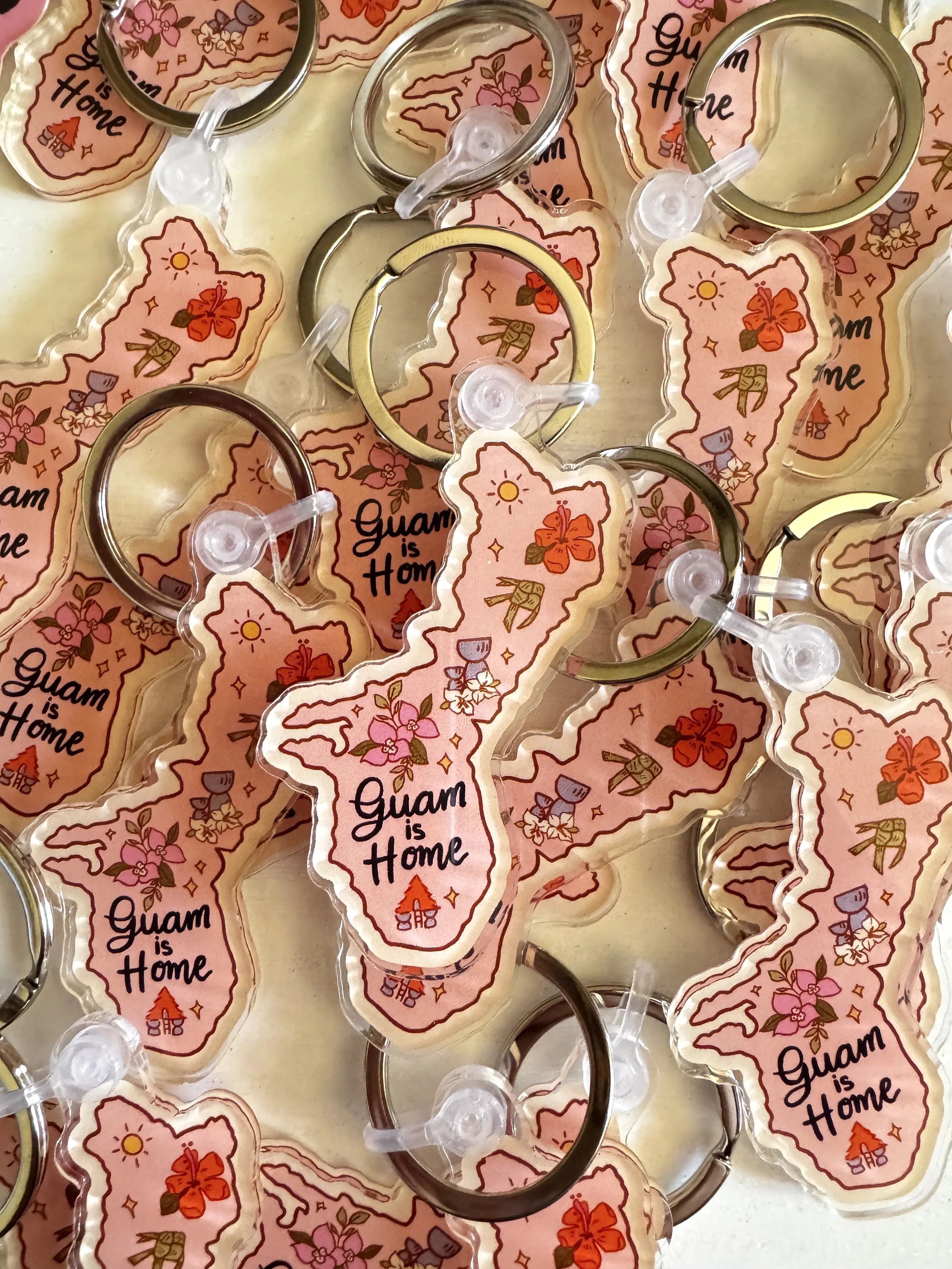 Pink Guam Acrylic Keychain