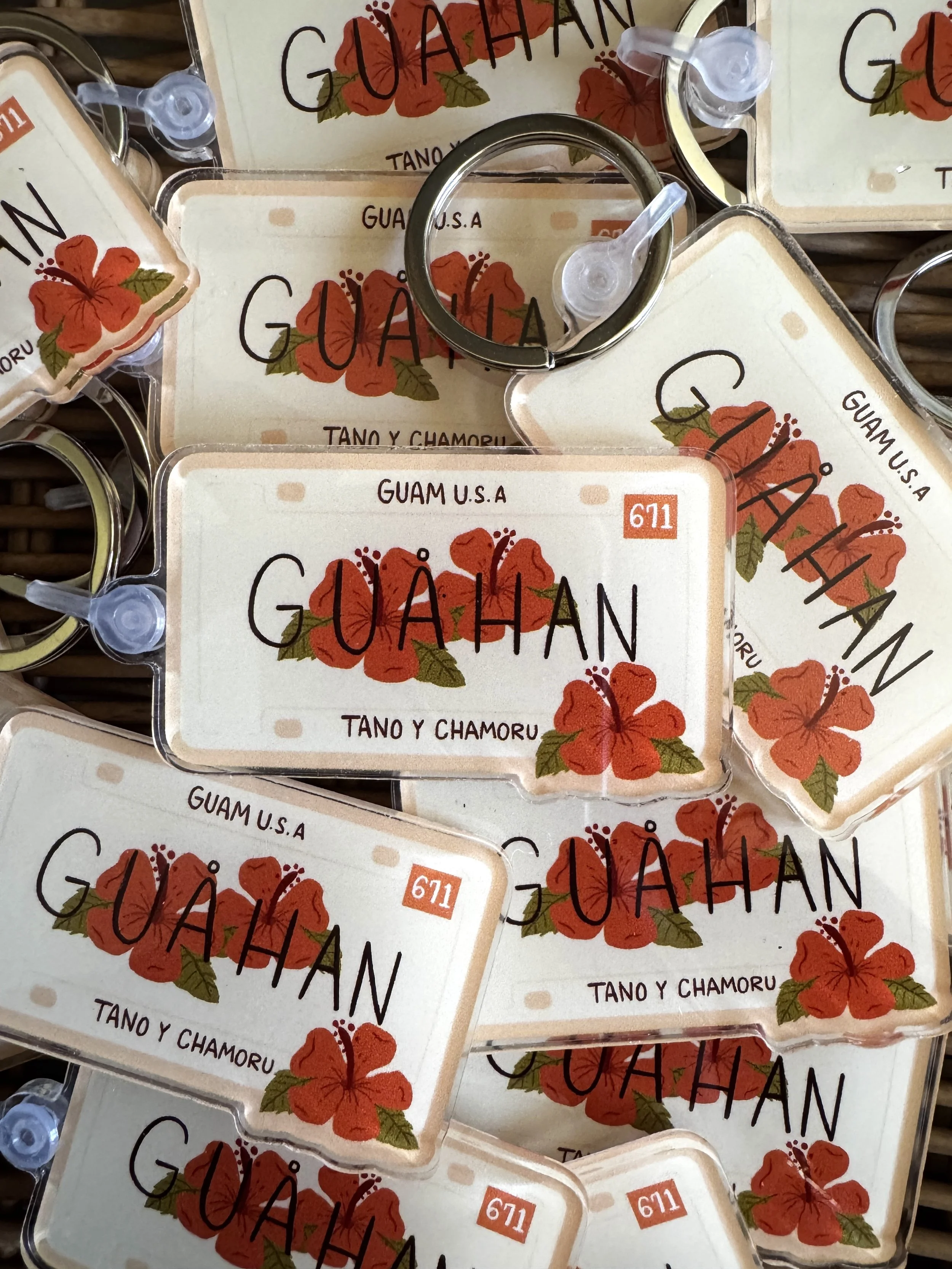 Guahan License Plate Acrylic Keychain