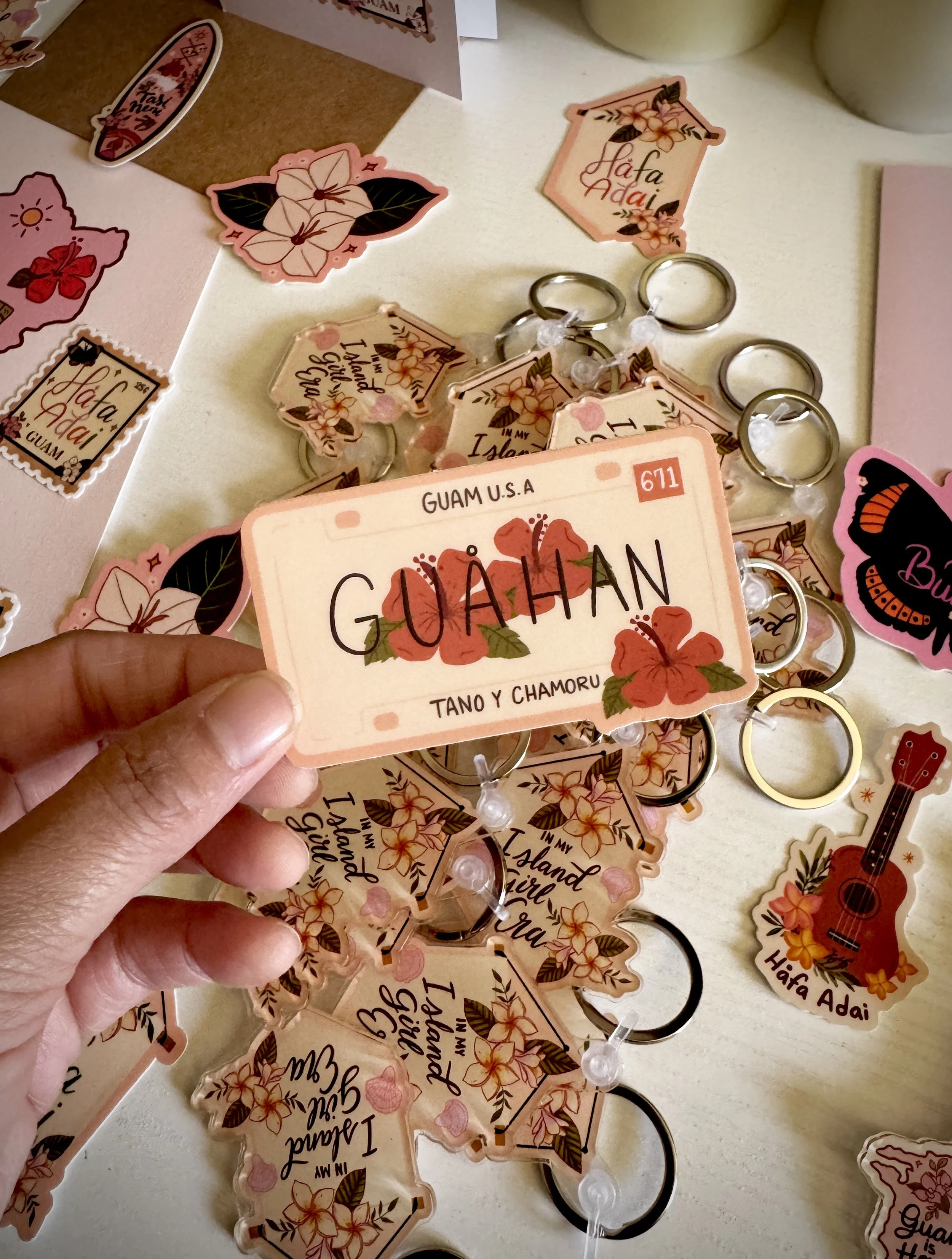 Guahan Hibiscus License Plate Sticker