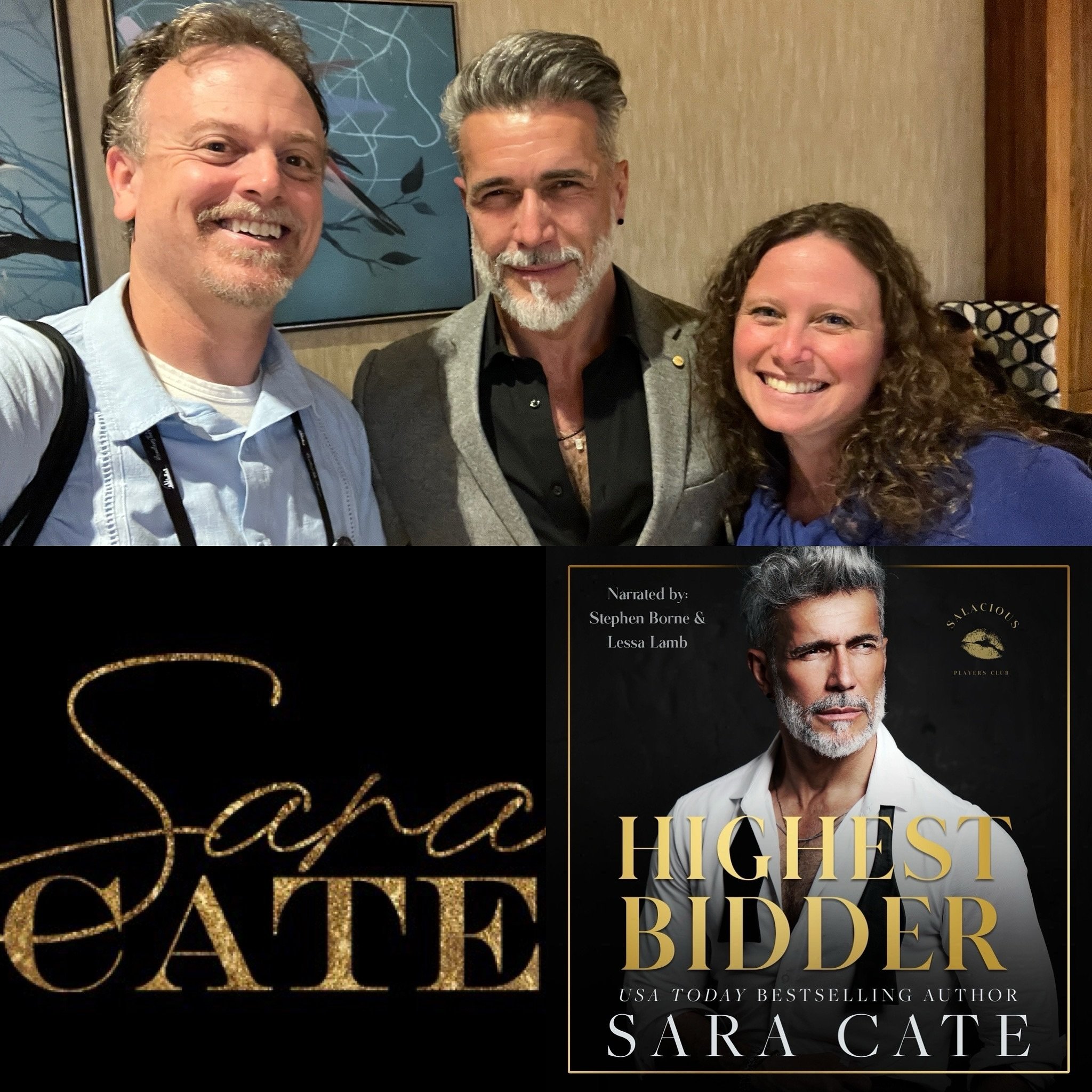 Meeting the cover model for one of the books you produced is really cool!!! Handsome and incredibly kind! 💛

#highestbidder #saracate #salaciousplayersclub #highgravityproductions #covermodel #audiobook #bestsellingauthor #contemporaryromance #billi