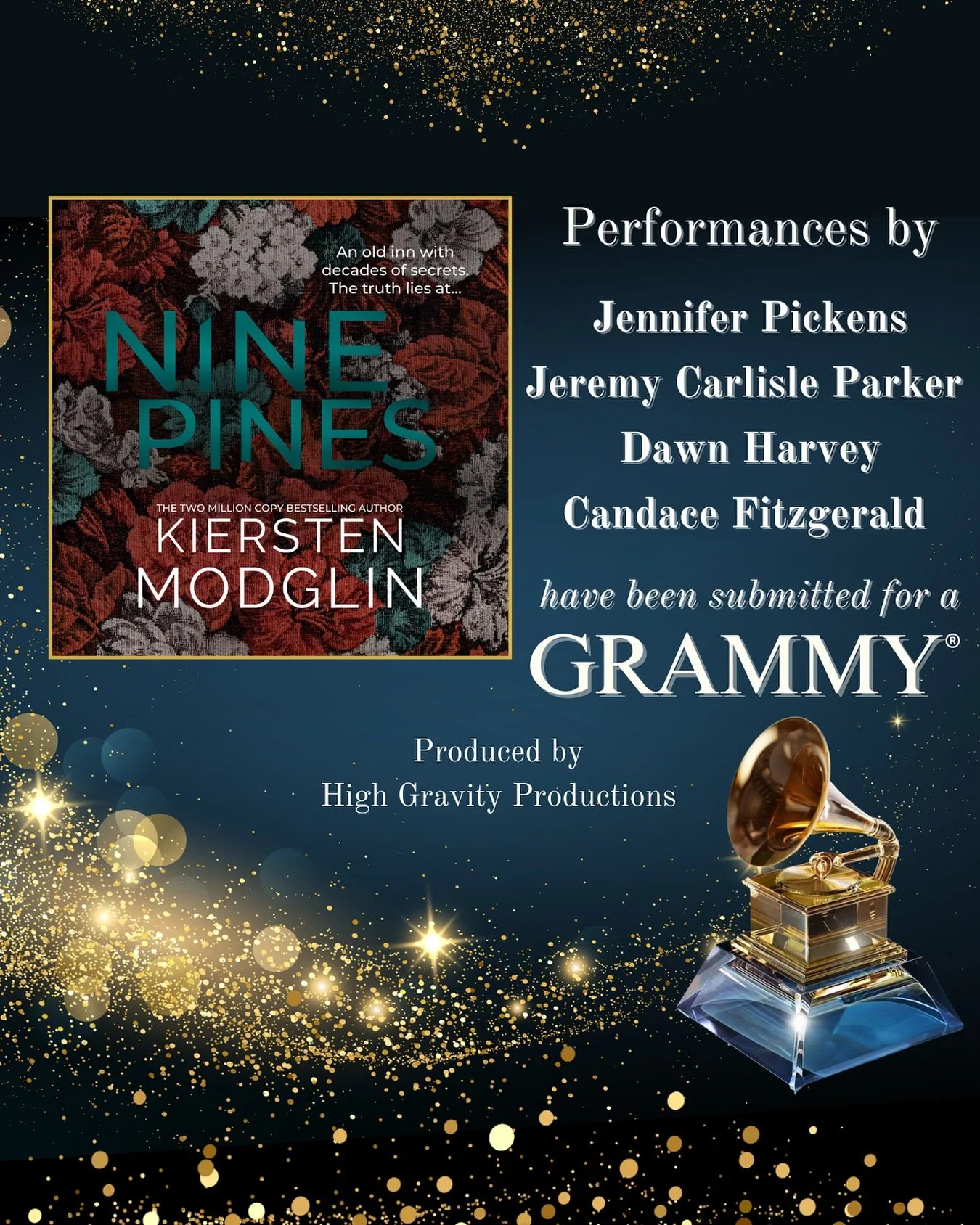 We are thrilled to share our submission of Nine Pines by @kierstenmodglinauthor to the @recordingacademy for Grammy consideration! Celebrating the incredible performances of @jenwrenpickens, @jercarpar, @dawnofvoice and @candacefitzgeraldvo! 

#gramm