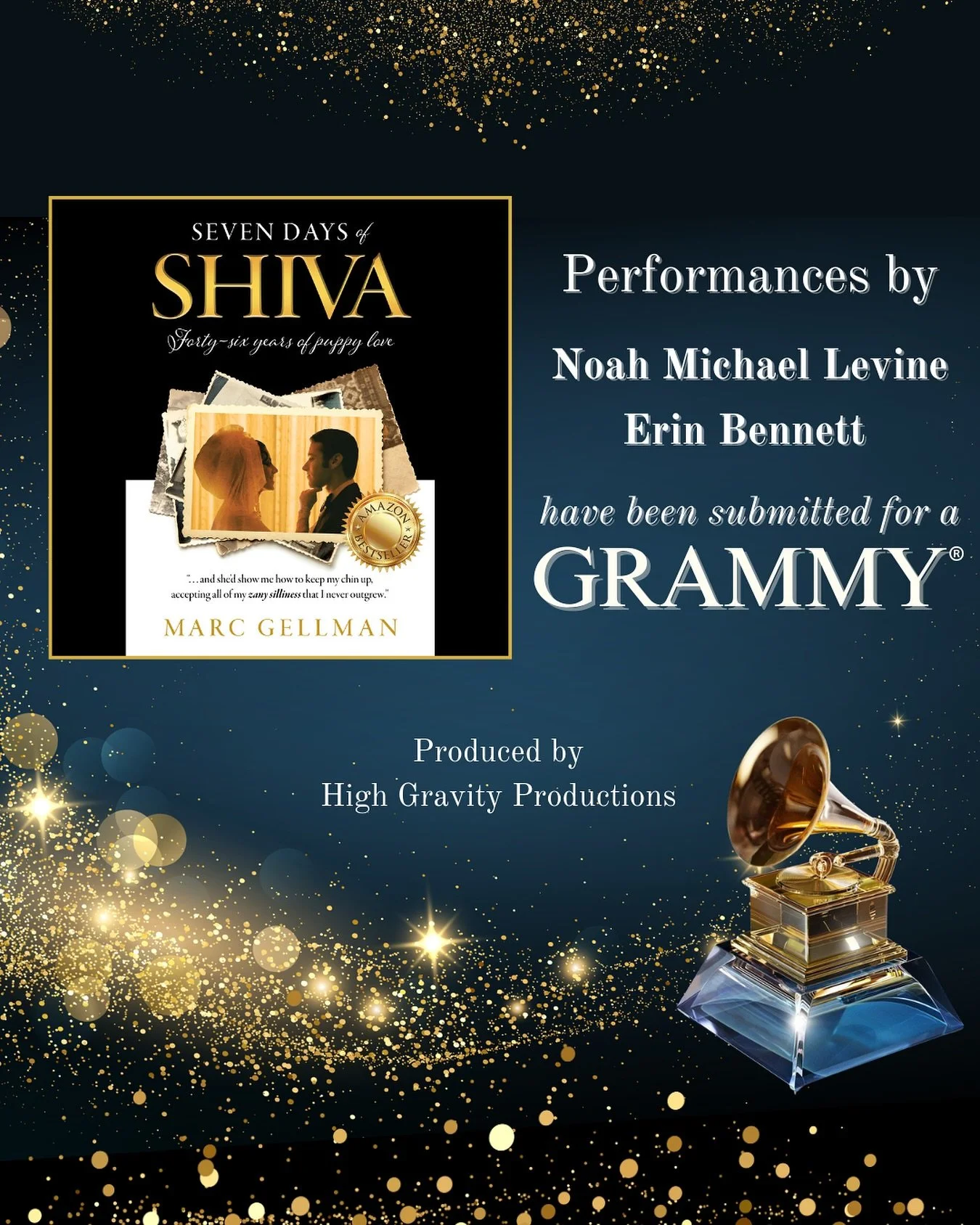 We&rsquo;ve proudly submitted Seven Days of Shiva to the @recordingacademy for Grammy consideration! @therealbadnoah and @erinbennettnarrates beautifully capture the vocal characteristics and personality of author @marcg013 and his beloved Barbara, i