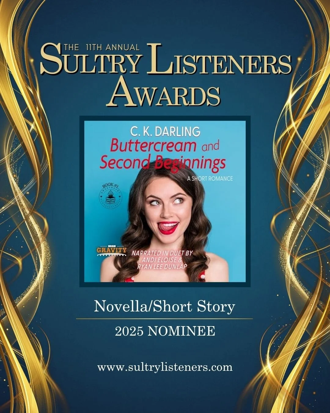 Last day to VOTE for the Sultry Listeners Awards! We are so excited to celebrate these wonderful NOVELLA/SHORT STORY @highgravityaudiobooks!! We are so proud of the incredible performances by these exceptional narrators. Go to sultrylisteners.com to 