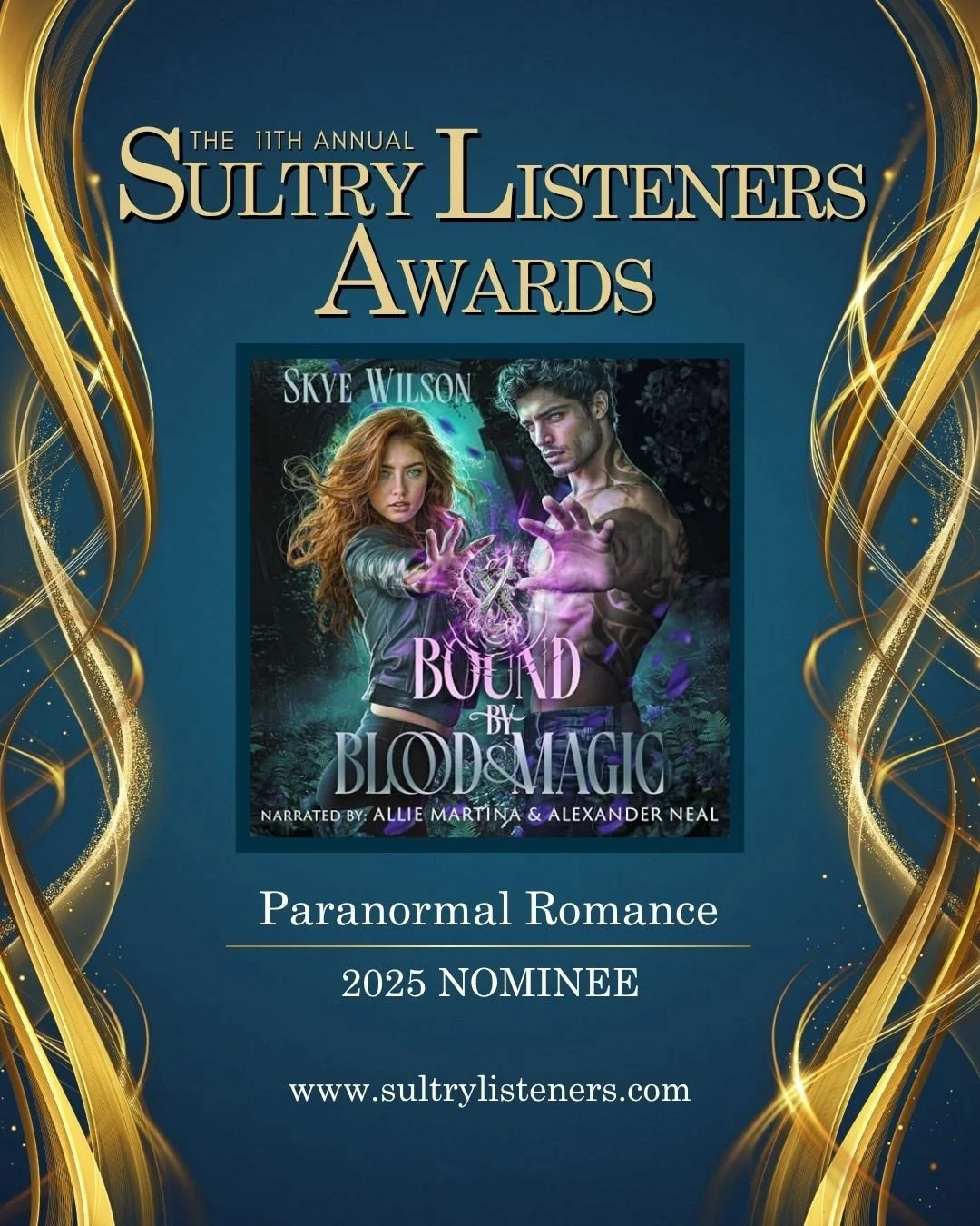Last day to VOTE for the Sultry Listeners Awards! These PARANORMAL ROMANCE nominees, that @highgravityaudiobooks had the honor of producing, deserve all the celebrations!! We are so proud of these wonderful narrators! Go to sultrylisteners.com to vot