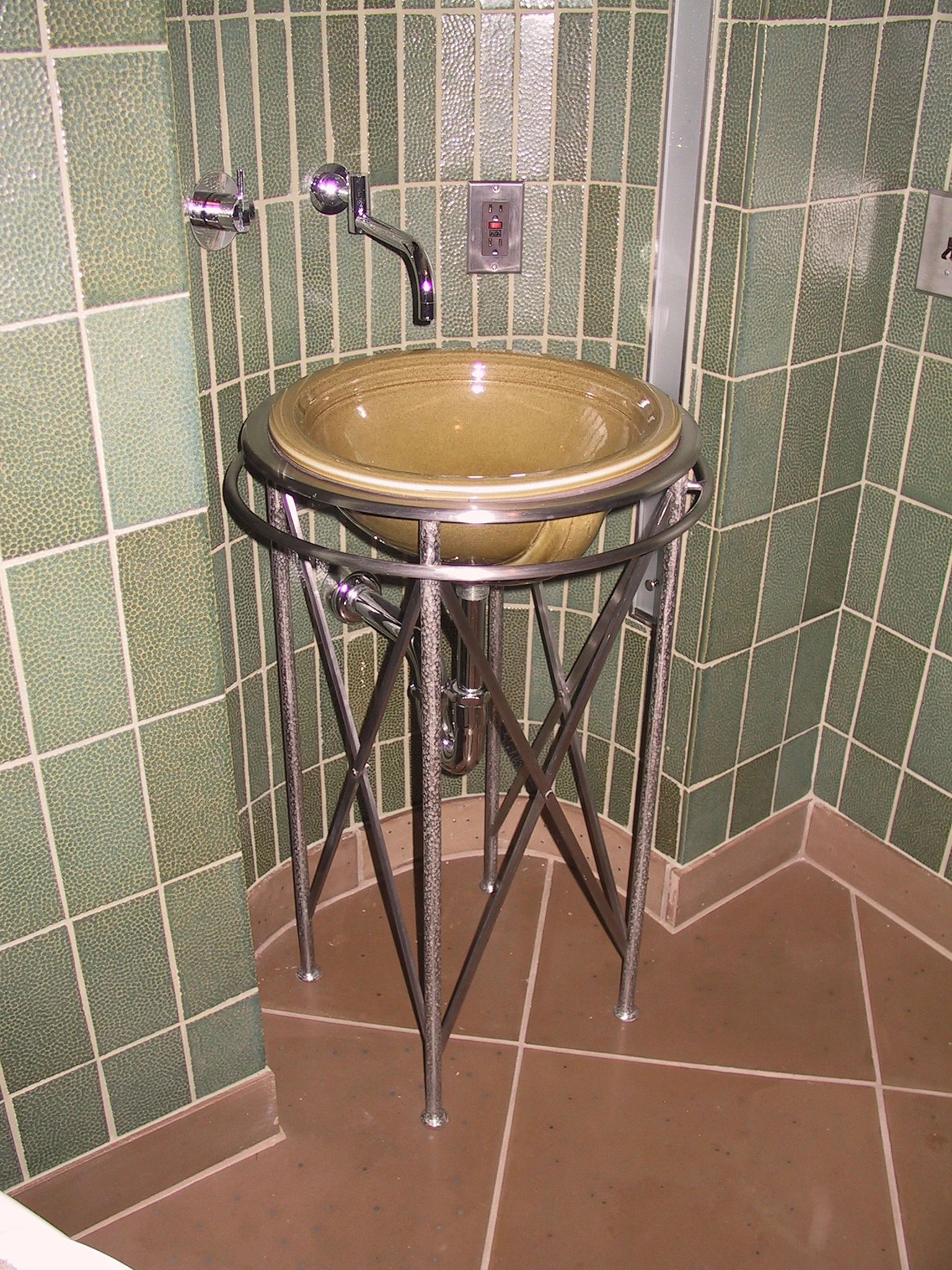 Stainless steel peened sink base.jpg
