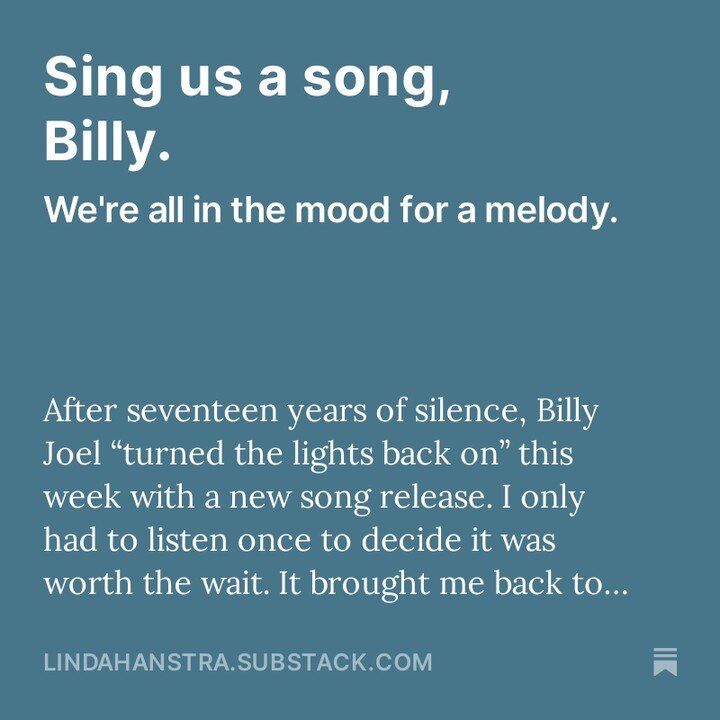 And he did. 
A great performance tonight by Billy Joel at the Grammy's!
I loved the intro about how Freddy Wexler encouraged him to write again. We all need a little encouragement at times, to &quot;turn the lights back on.&quot; 
(More about the new