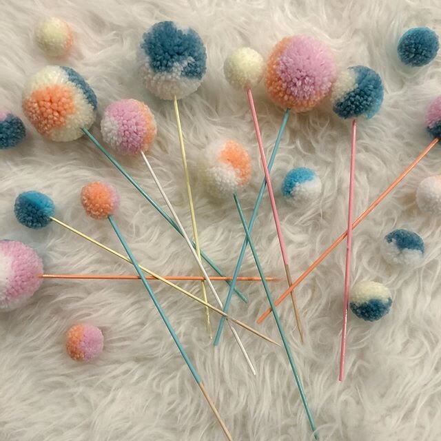 My rainbow Pom dreams came true today! These little beauties by @fancy.flamingo.design will be front and center at our upcoming DIY quarantine 3rd birthday celebration. Can&rsquo;t wait to pull it all together soon!