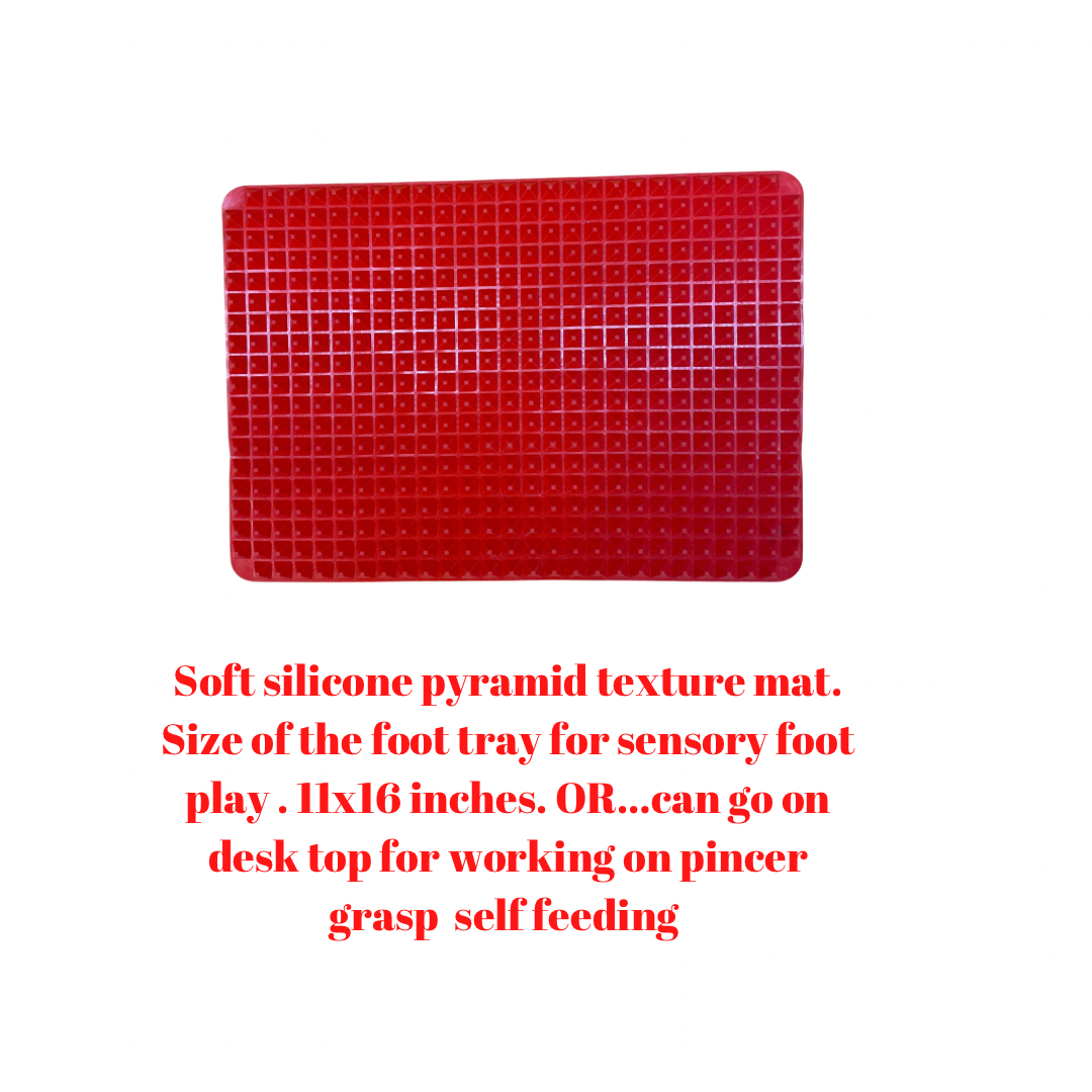 Red Silicone Pyramid Mat for Hand or Foot Play/Development