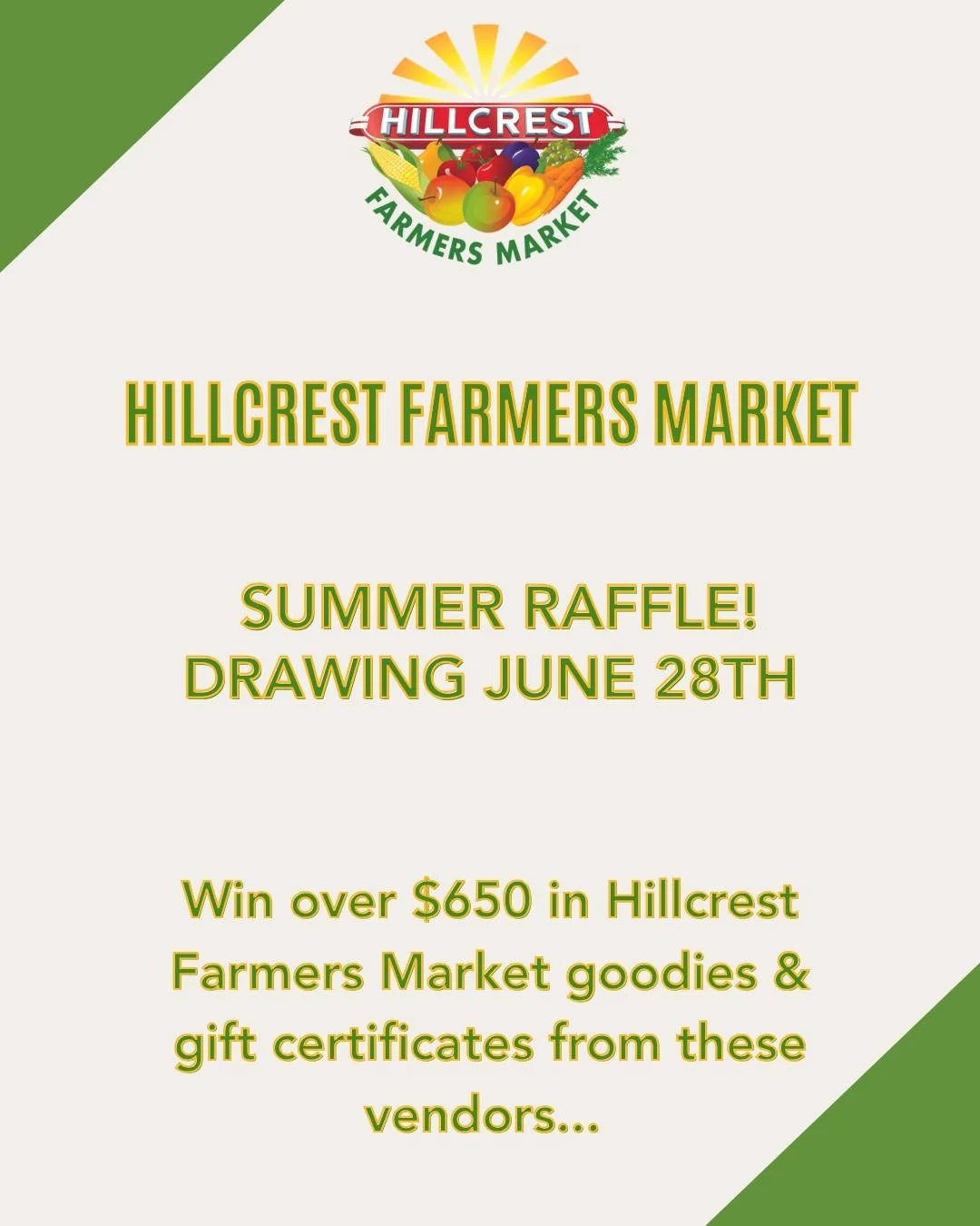 Market days just got a little more rewarding ✨

Our Summer Raffle is officially on, and getting entered is easy:

1. Stop by the Info Booth to pick up your stamp card
2. Get stamped every time you attend the market
3. Collect 10 stamps
4. Turn in you