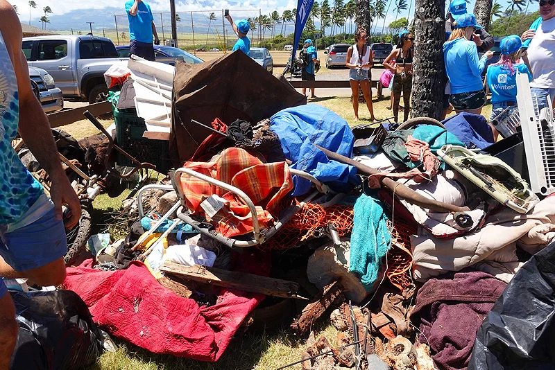 Some of the beach garbage collected at Baldwin Beach