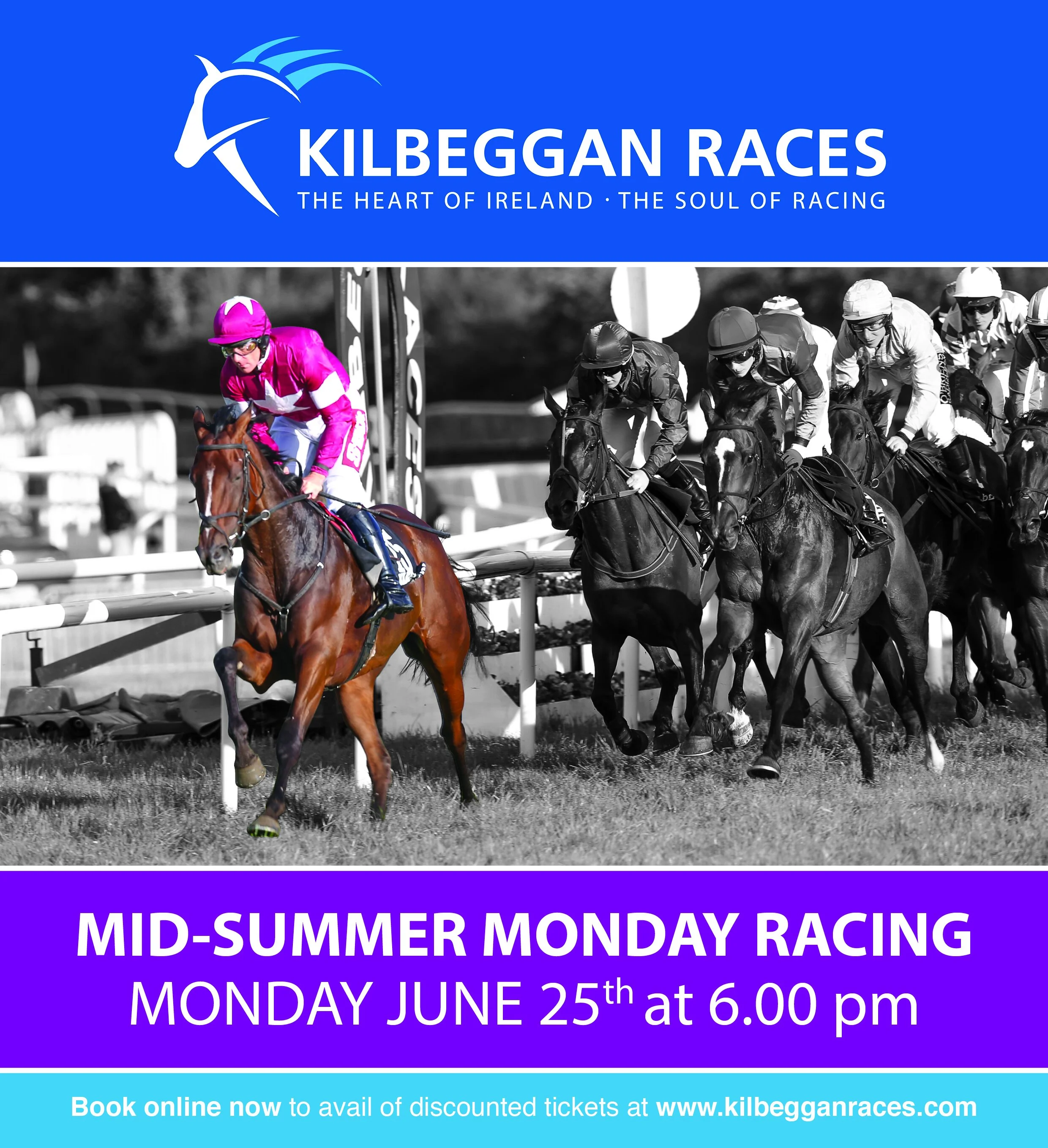 A graphic created for the Mid-Summer Monday Race meeting at Kilbeggan.