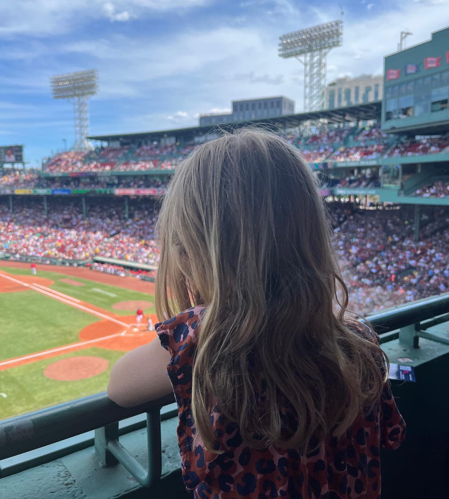 living the suite life at @redsox family day this weekend 💛💙(and we got a win!) (and LG ran the bases!) (and we almost got deaded by a foul ball!)