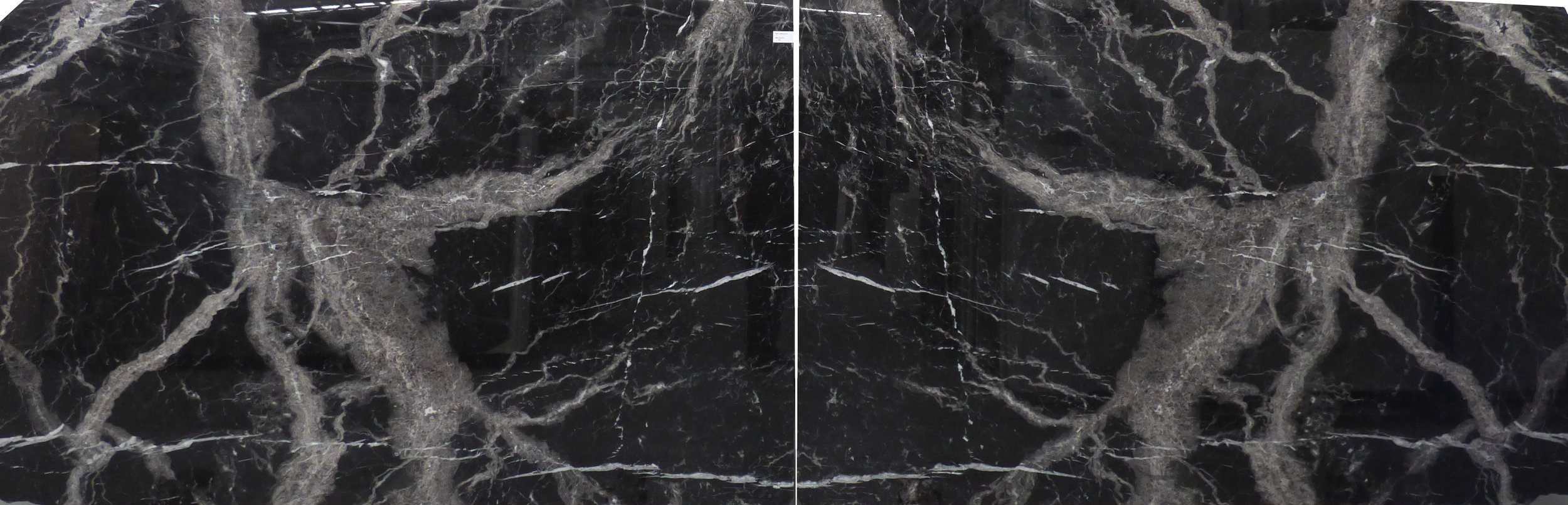 A bookmatch of Nero Marquina 20mm polished NM0220