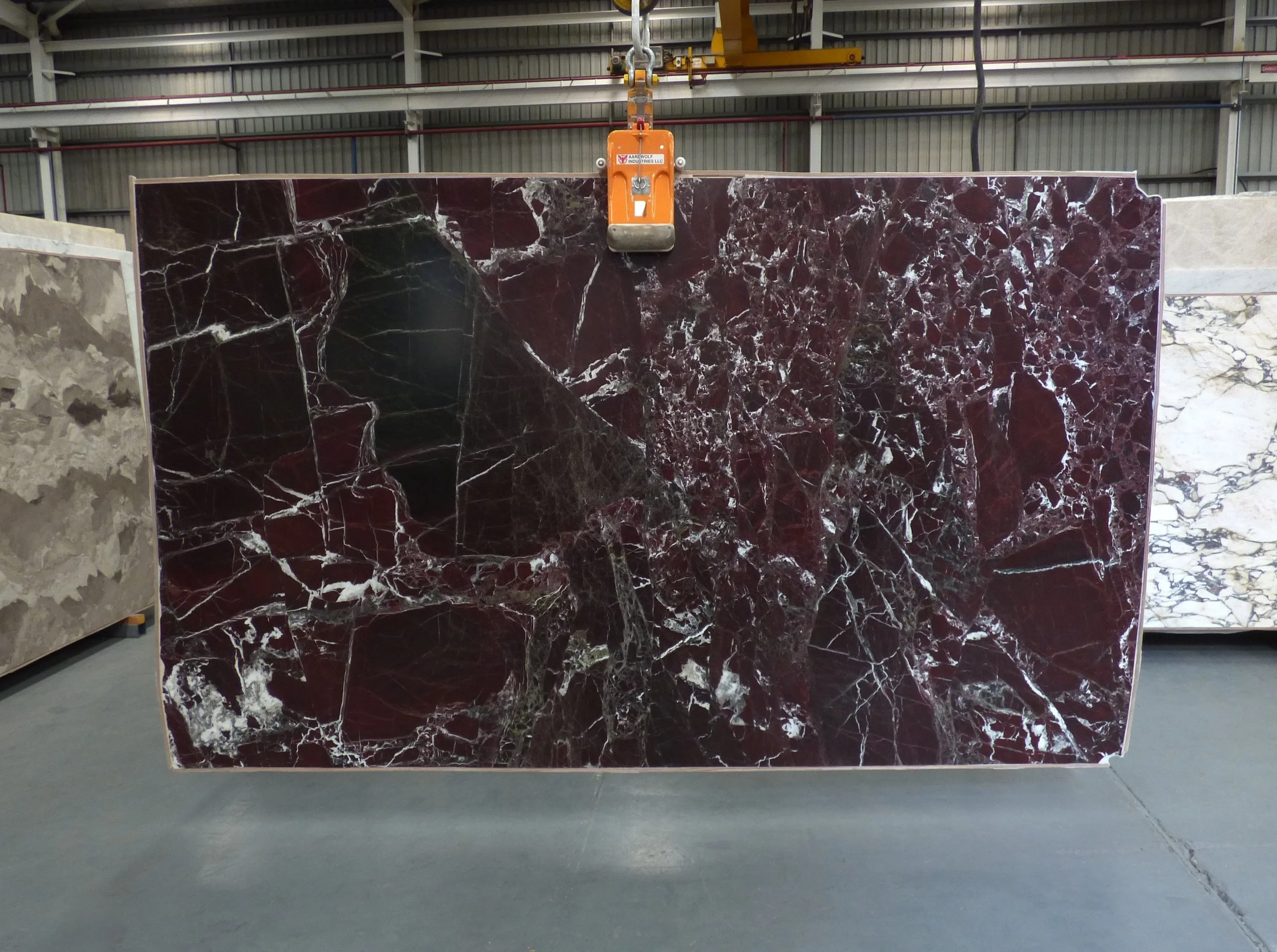 A slab of Rosso Levanto leathered &amp; polished 20mm RL-0226