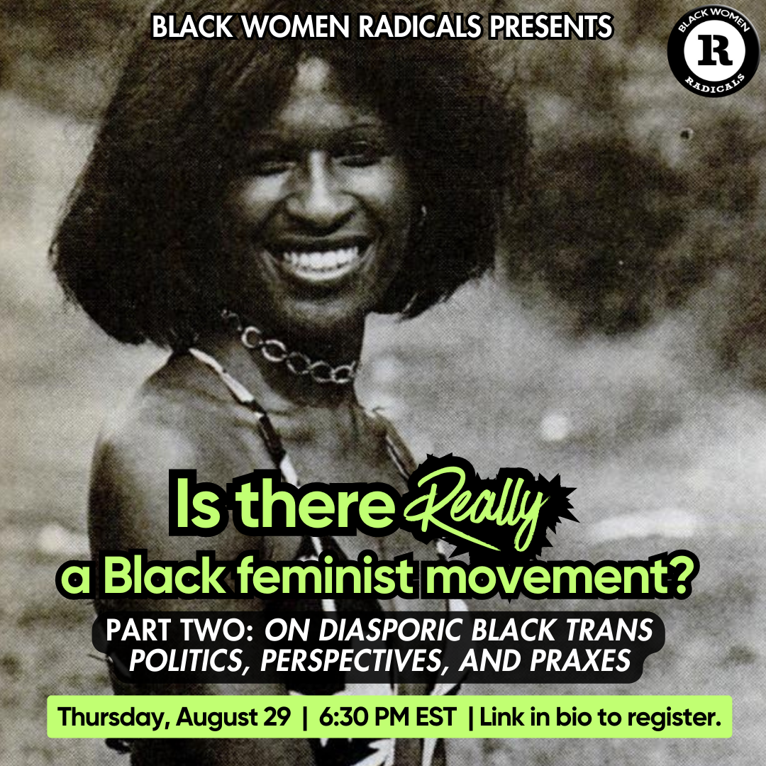 Upcoming Event - Part Two: Is There Really A Black Feminist Movement? On Diasporic Black Trans Politics, Praxes, and Perspectives