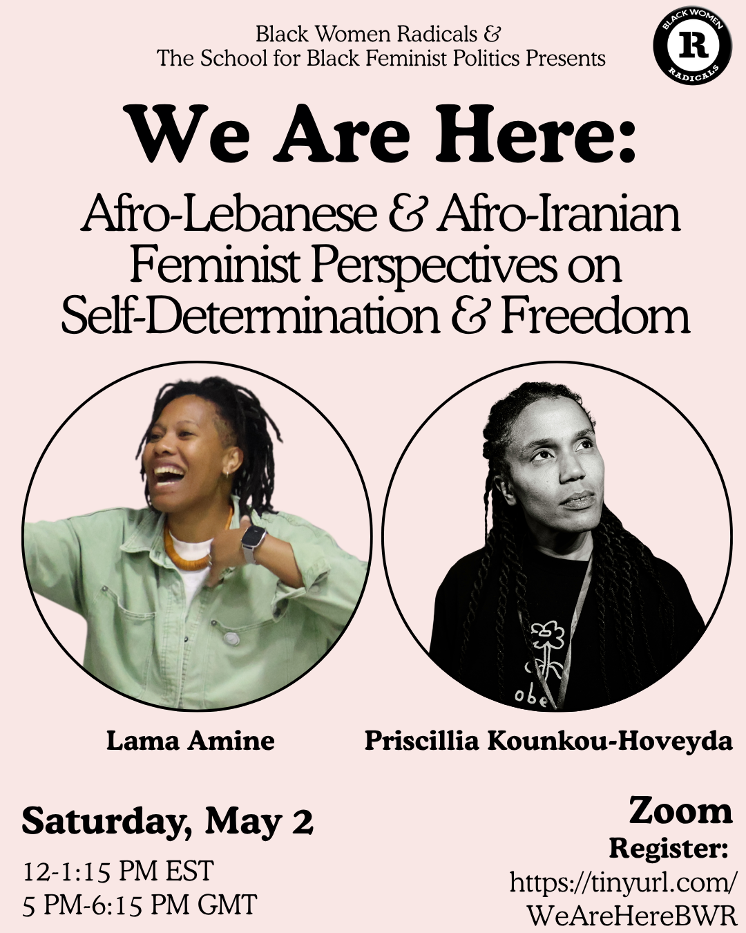 Upcoming Event: We Are Here-Afro-Lebanese &amp; Afro-Iranian Feminist Perspectives on Self-Determination &amp; Freedom