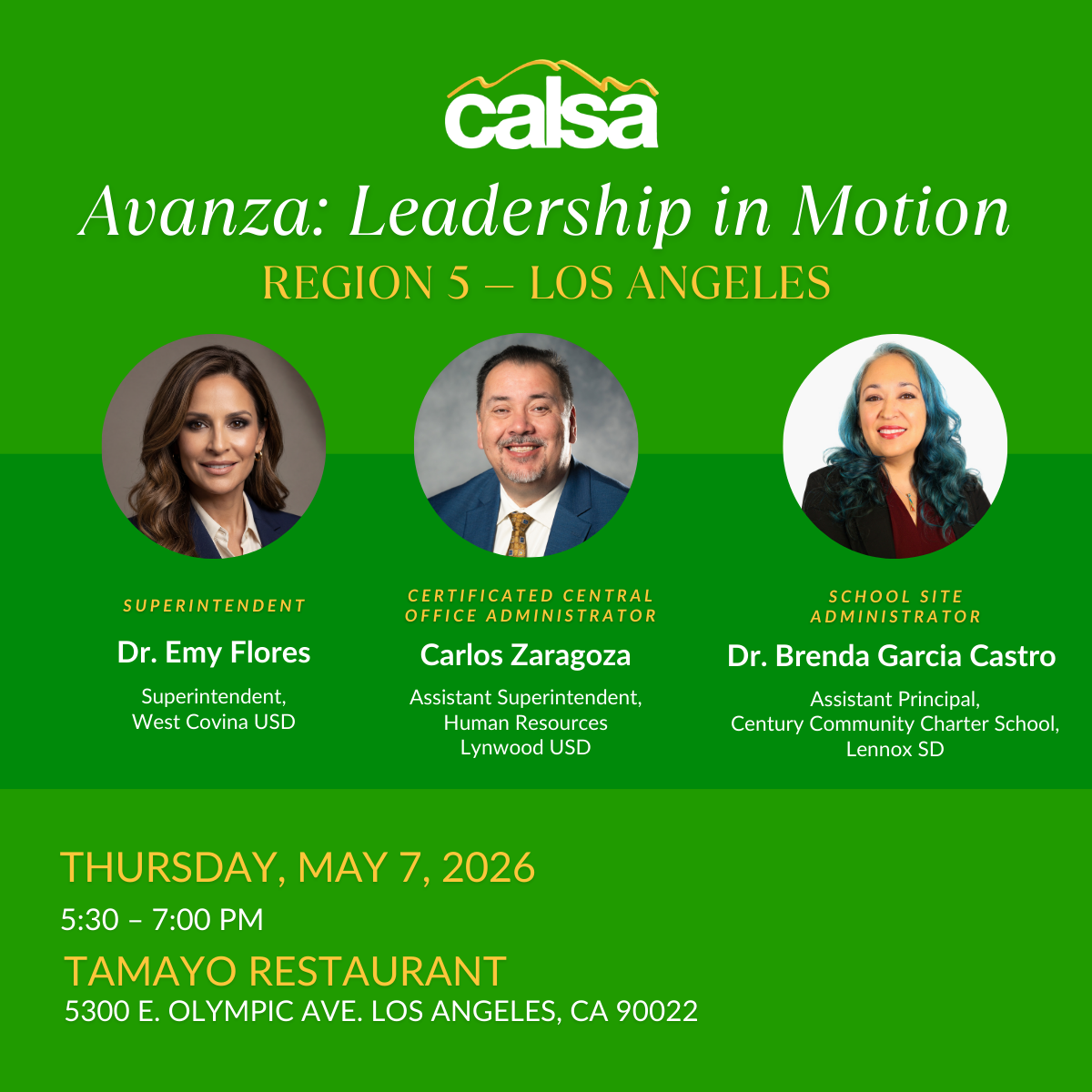 Avanza: Leadership in Motion, Region 5 — Los Angeles