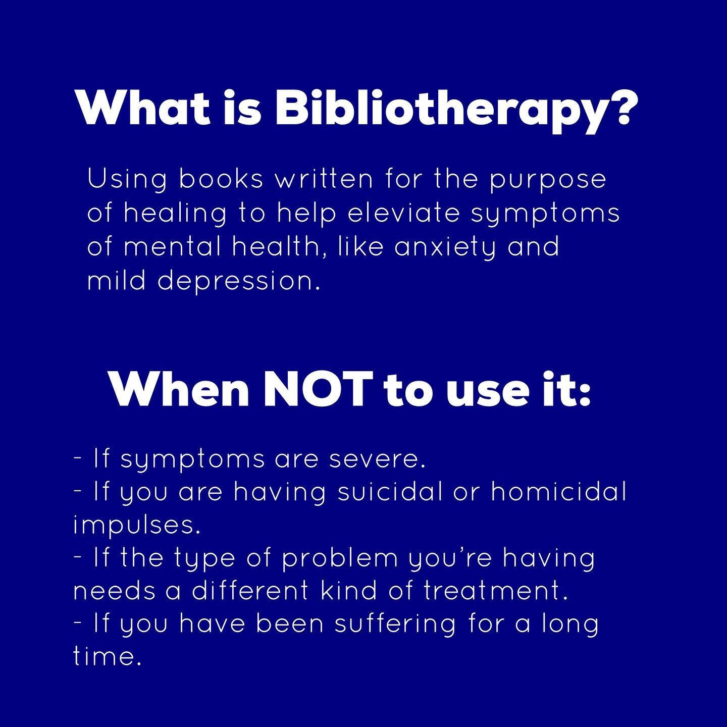 I love me some bibliotherapy! Here are some important things to consider before you jump onto the books are therapy bandwagon. 
1. If your symptoms are severe. 
2. If you are having suicidal or homicidal impulses.
3. If the type of problem you&rsquo;
